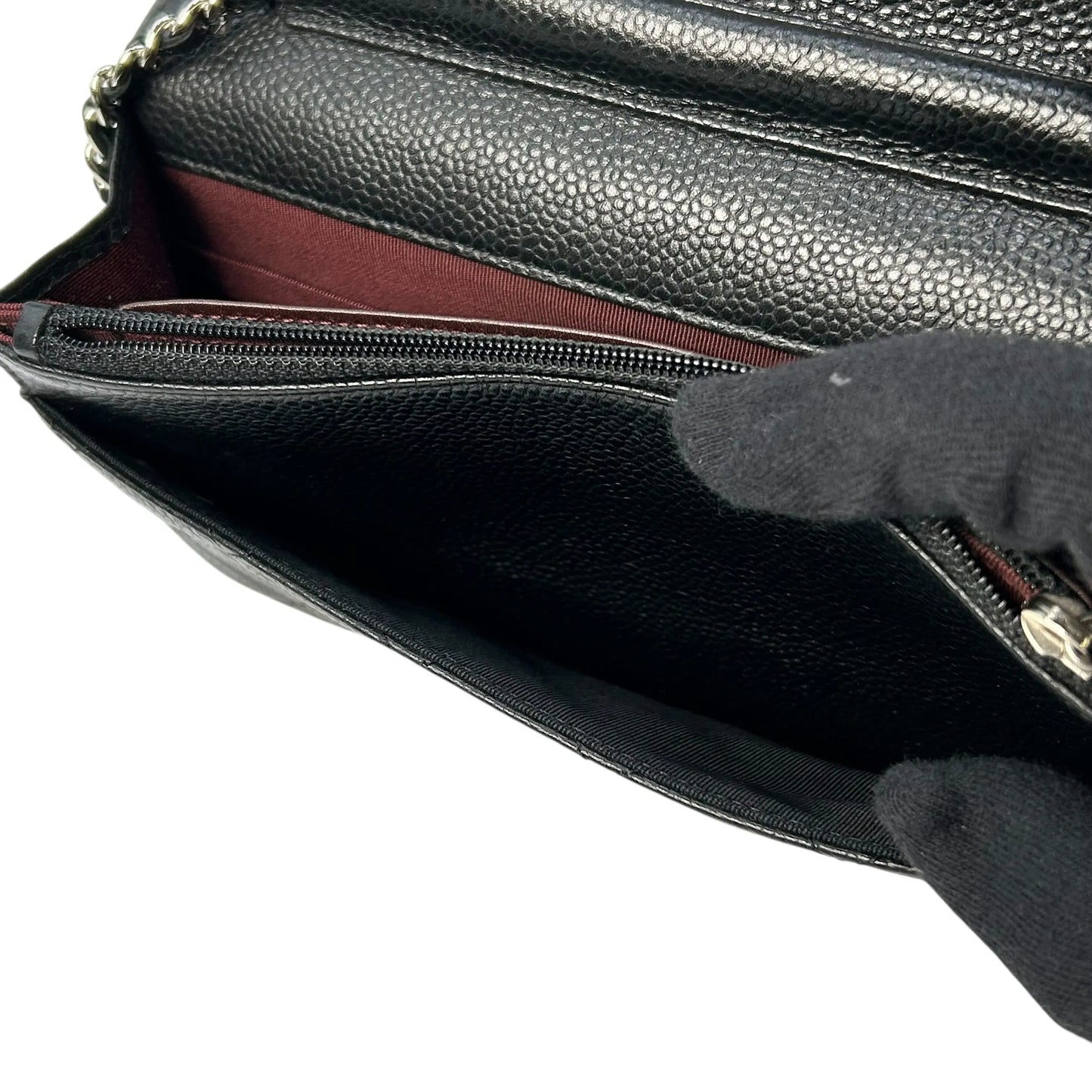 CHANEL Materasse Caviarskin Chain Wallet - Black - 34883
