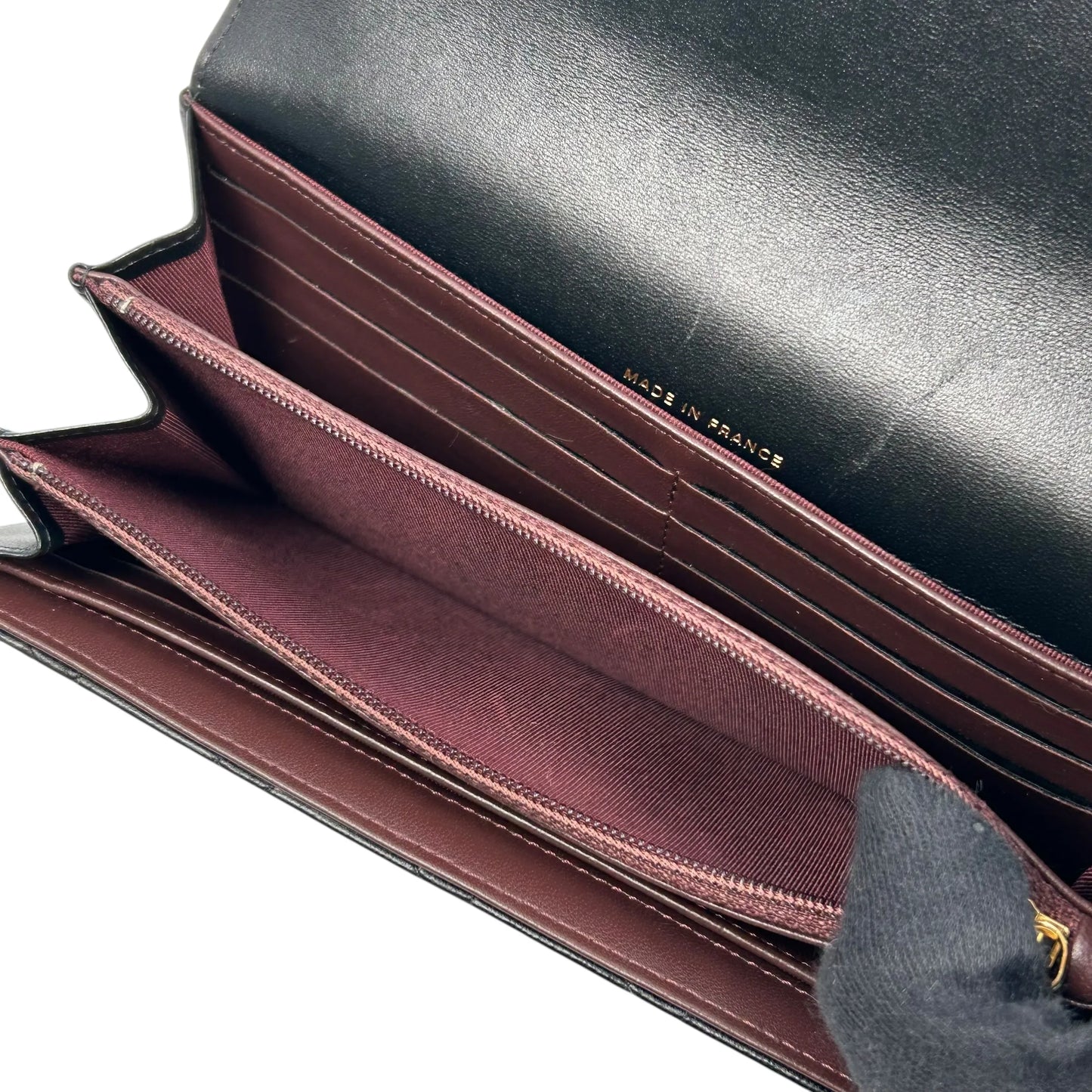 CHANEL CC Logo Lambskin Long Wallet - Black