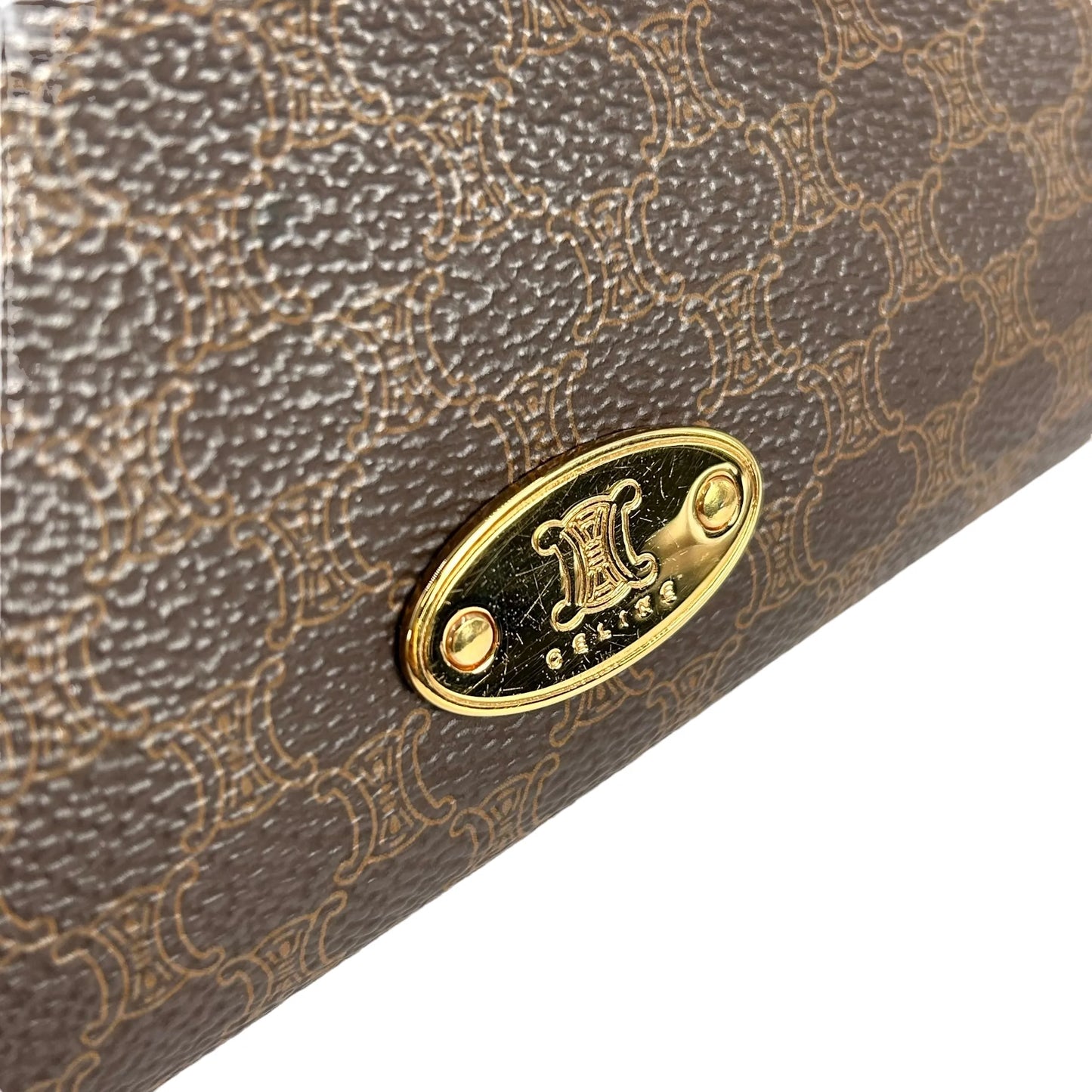 Celine Macadam PVC Canvas One Shoulder Bag Hand Bag - Brown
