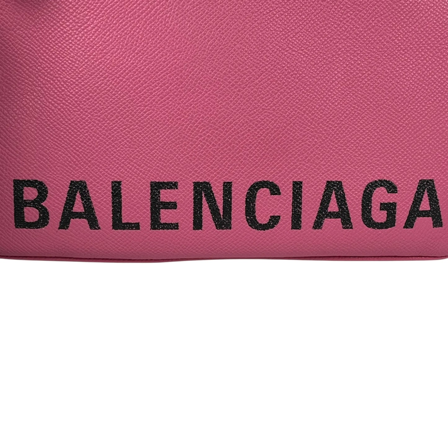 BALENCIAGA Ville Logo Leather Pouch Clutch Bag - Pink