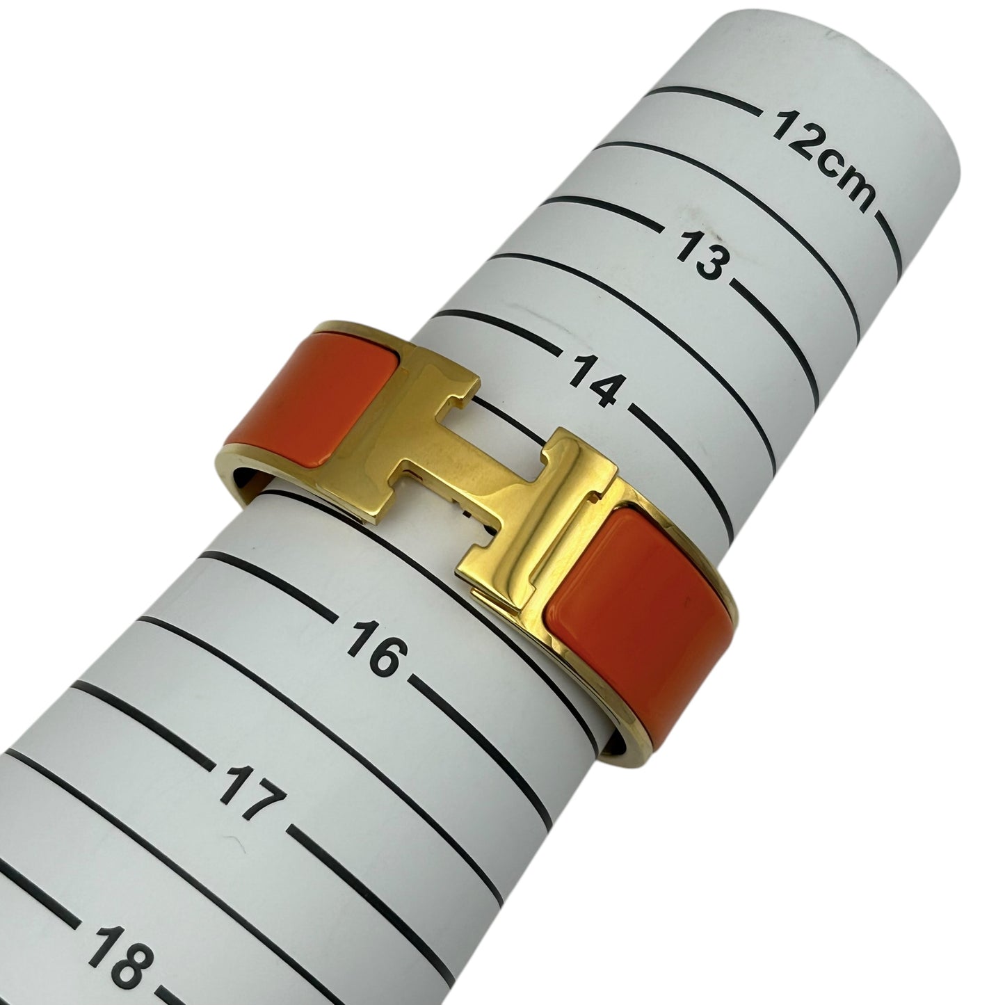 HERMES Clic Clac H Enamel Bracelet GM Orange