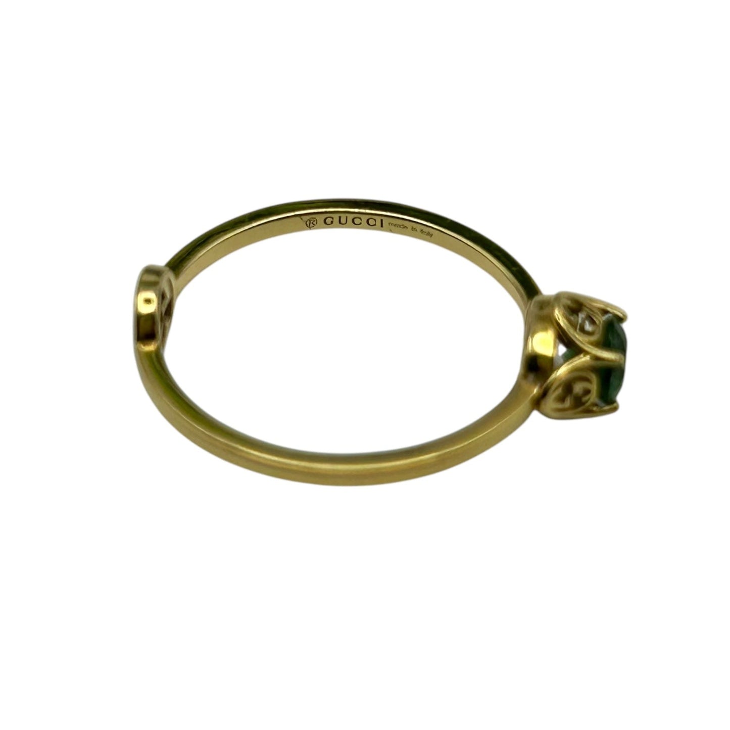 GUCCI Interlocking G Tormaline Ring 18KYG Jewelry