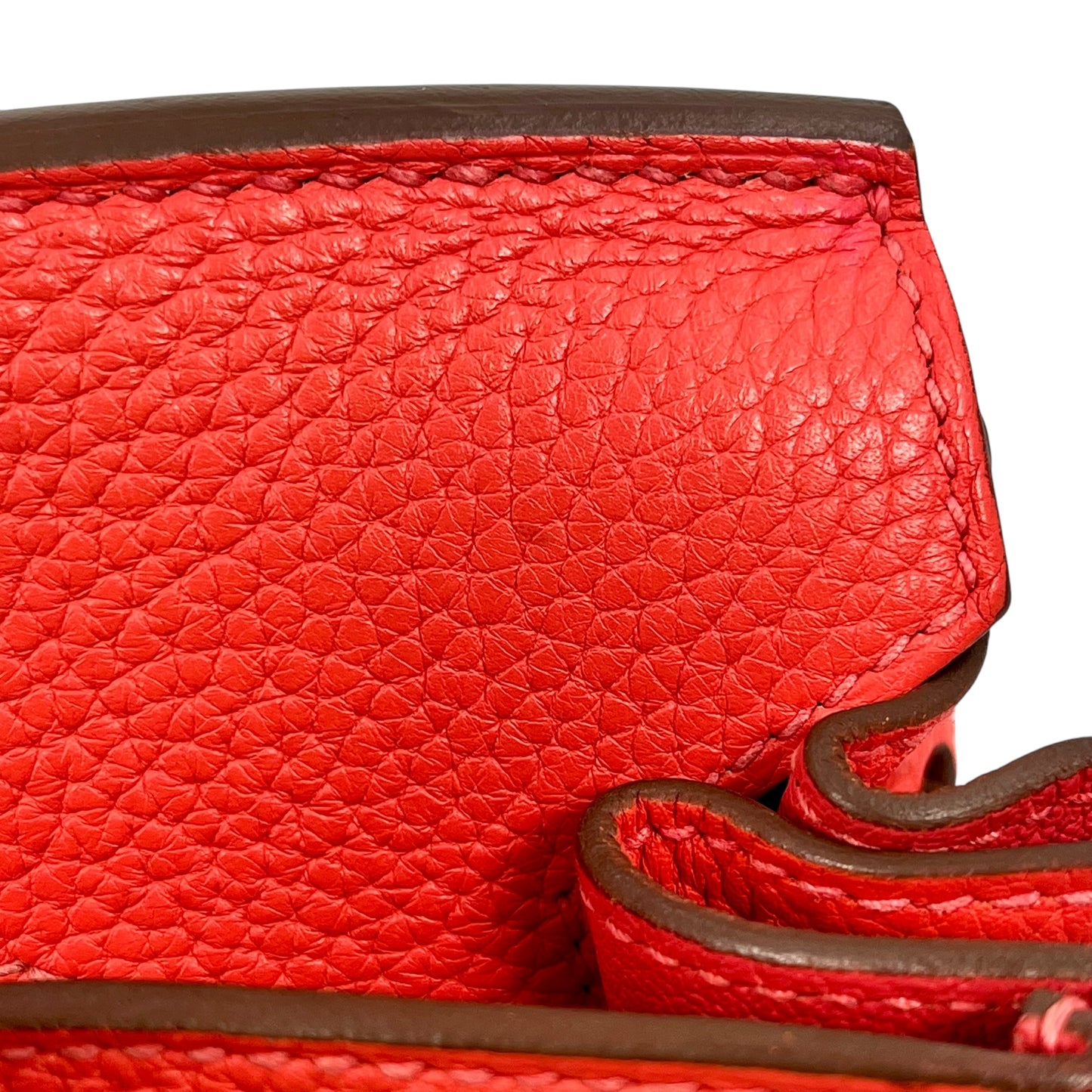 HERMES Birkin30 taurillon Rouge pivoine SVmetal fittings □R