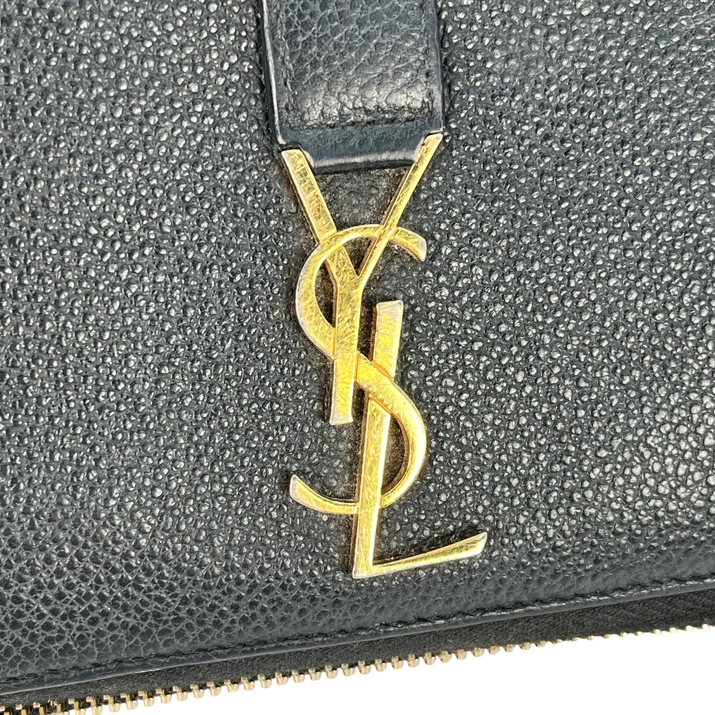 Saint Laurent YSL logo leather Round zip wallet