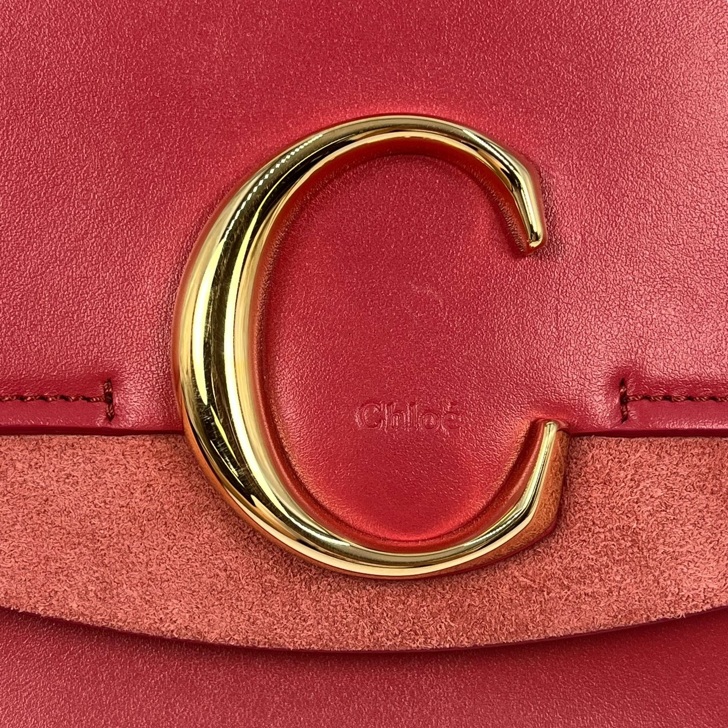 Chloé C Chain Shoulder Bag - Pink×Red