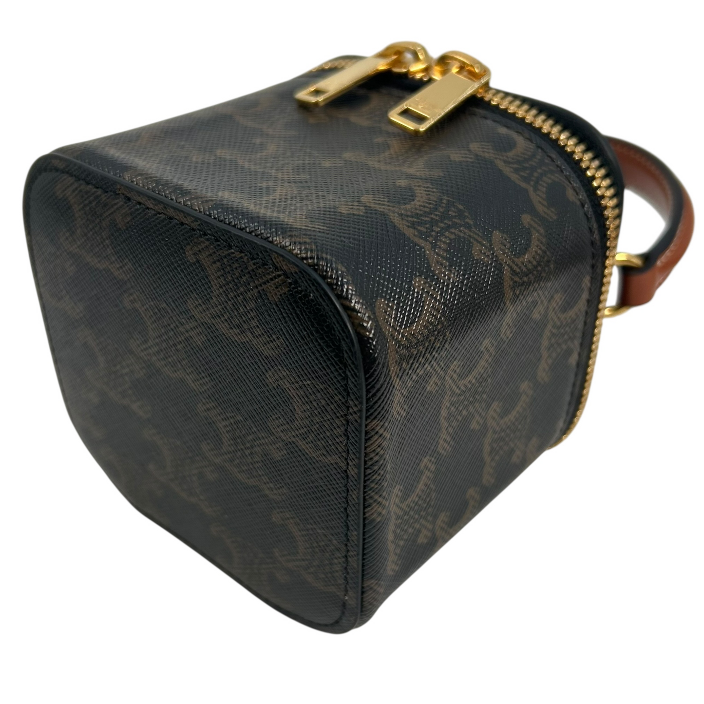 CELINE Mini Vanity Case in Triomphe Canvas & Calfskin Mini Bag