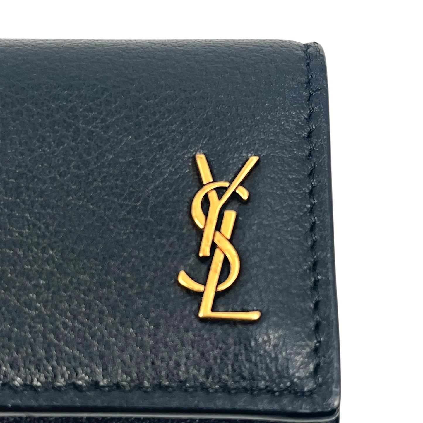 Saint Laurent Tiny Cassandra Logo Key Case - Black