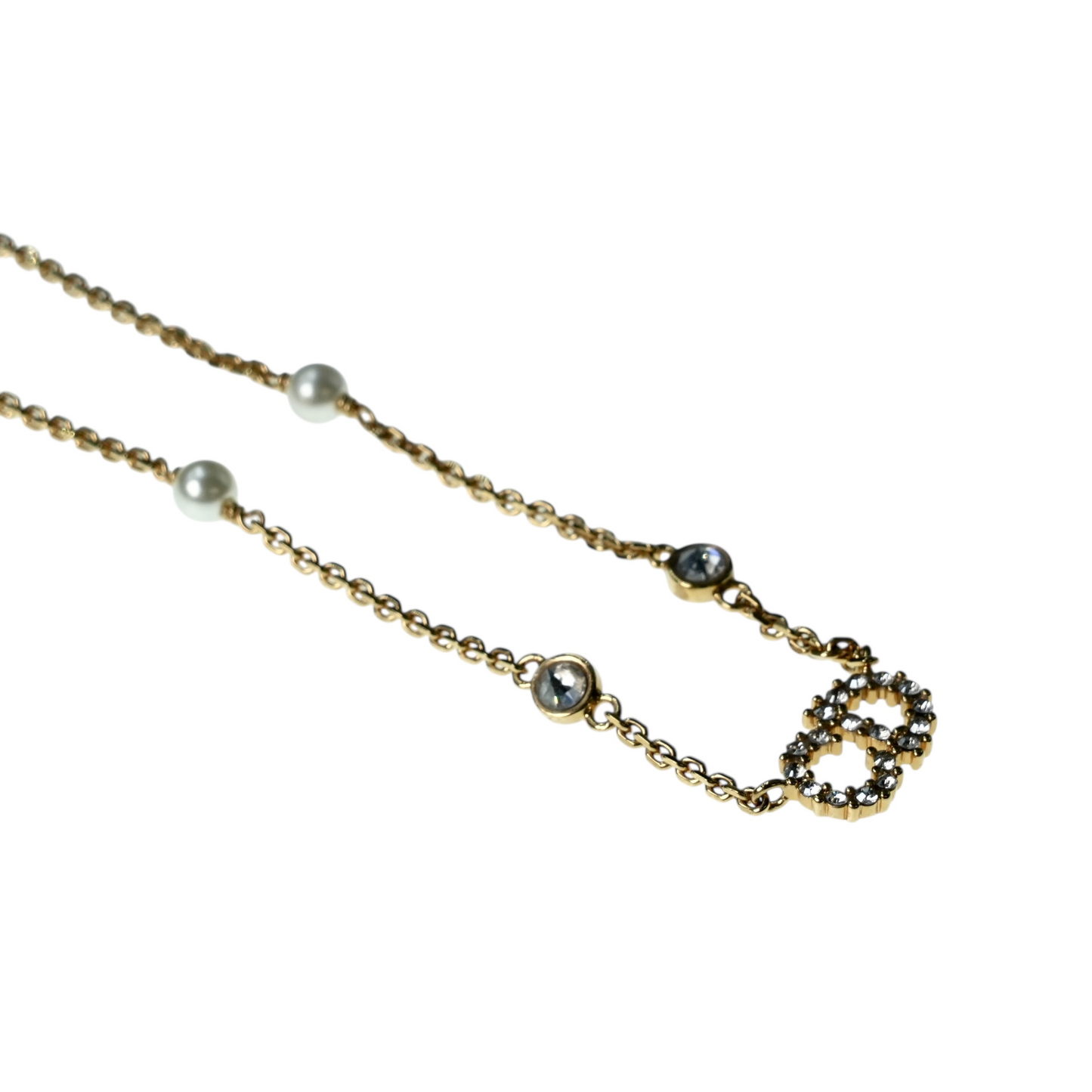 Dior Clair D Lune Necklace Metal Resin Pearl and Crystal
