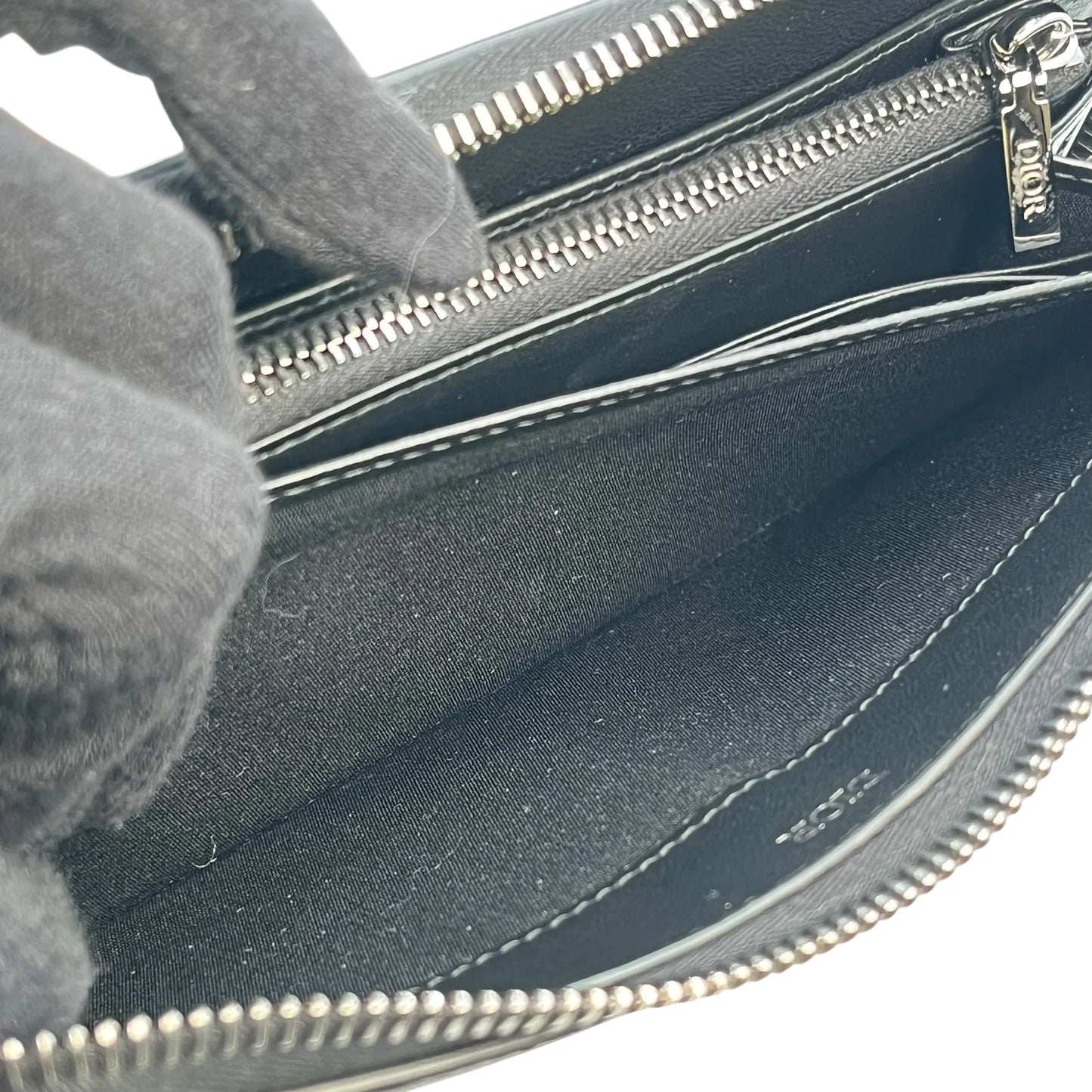 Dior CD Icon Round Zipper Long Wallet - Black