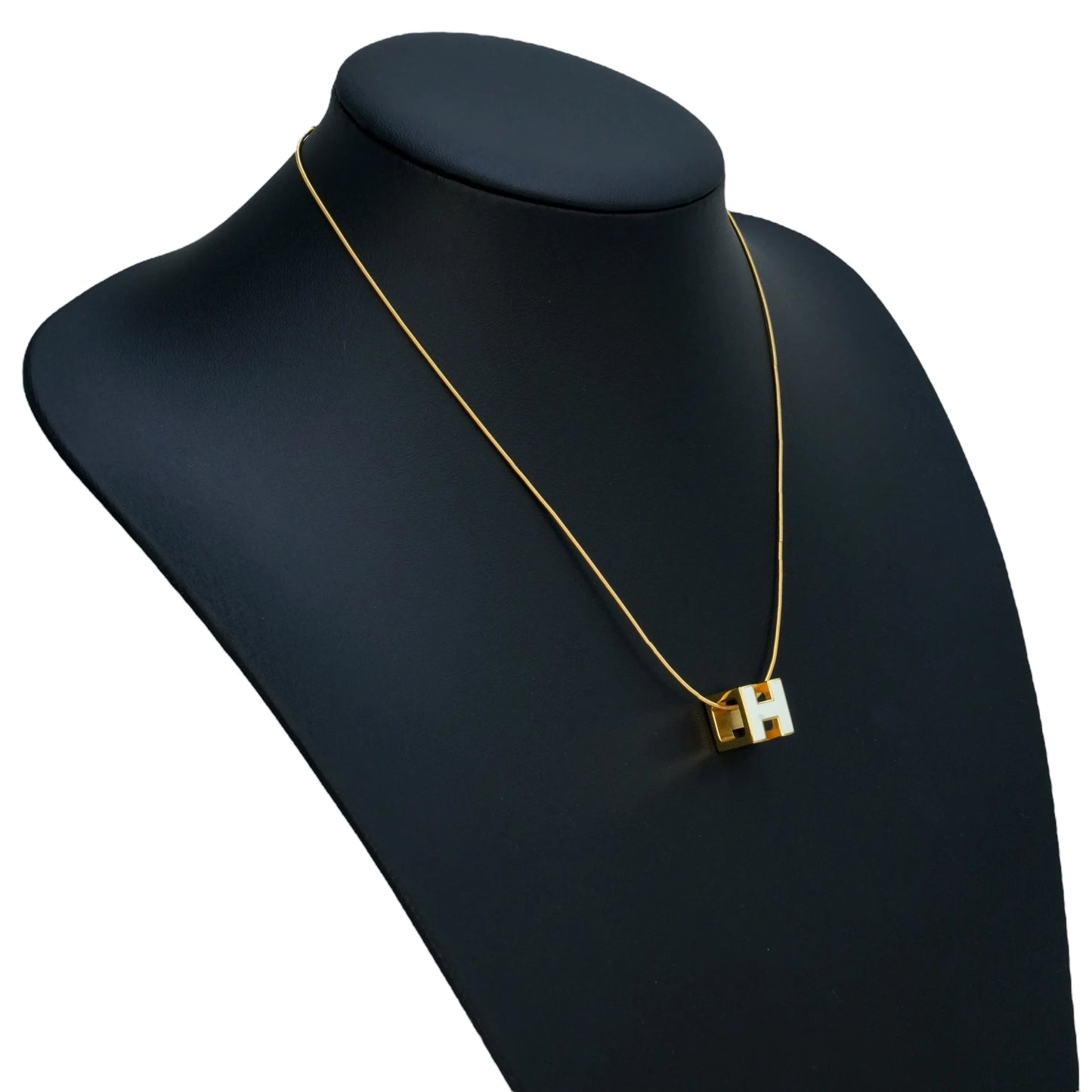HERMES H Cube Necklace White
