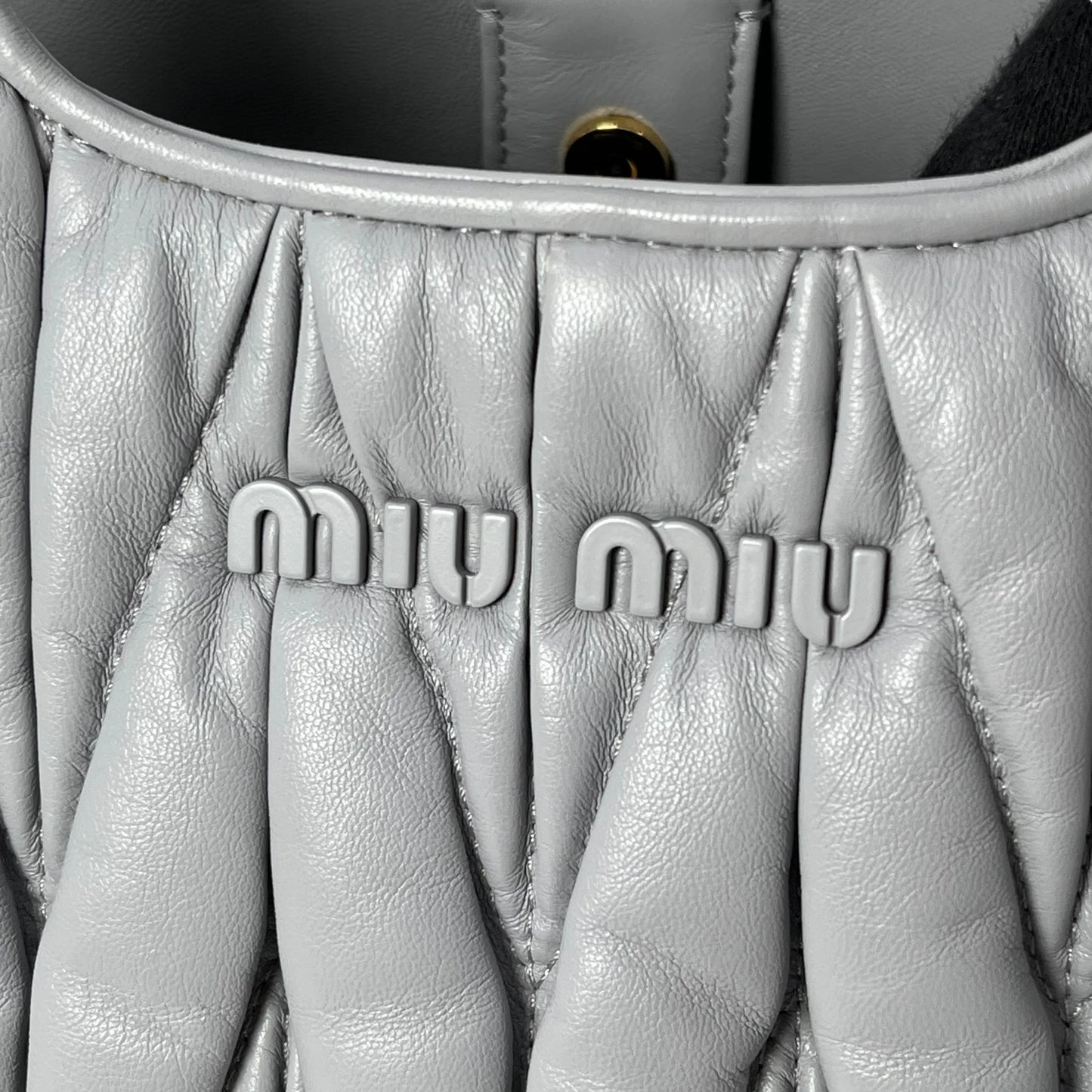Miu Miu Materasse Nappa Leather Hand Bag - Gray