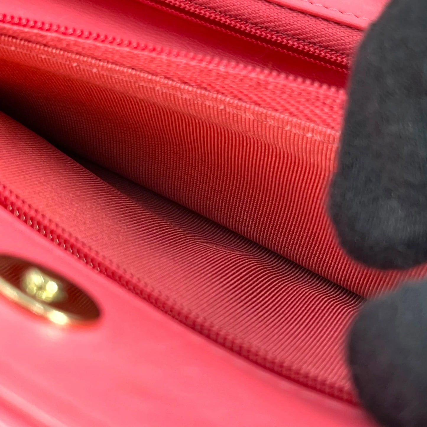 CHANEL Materasse Lamb Skin Chain Wallet - Pink