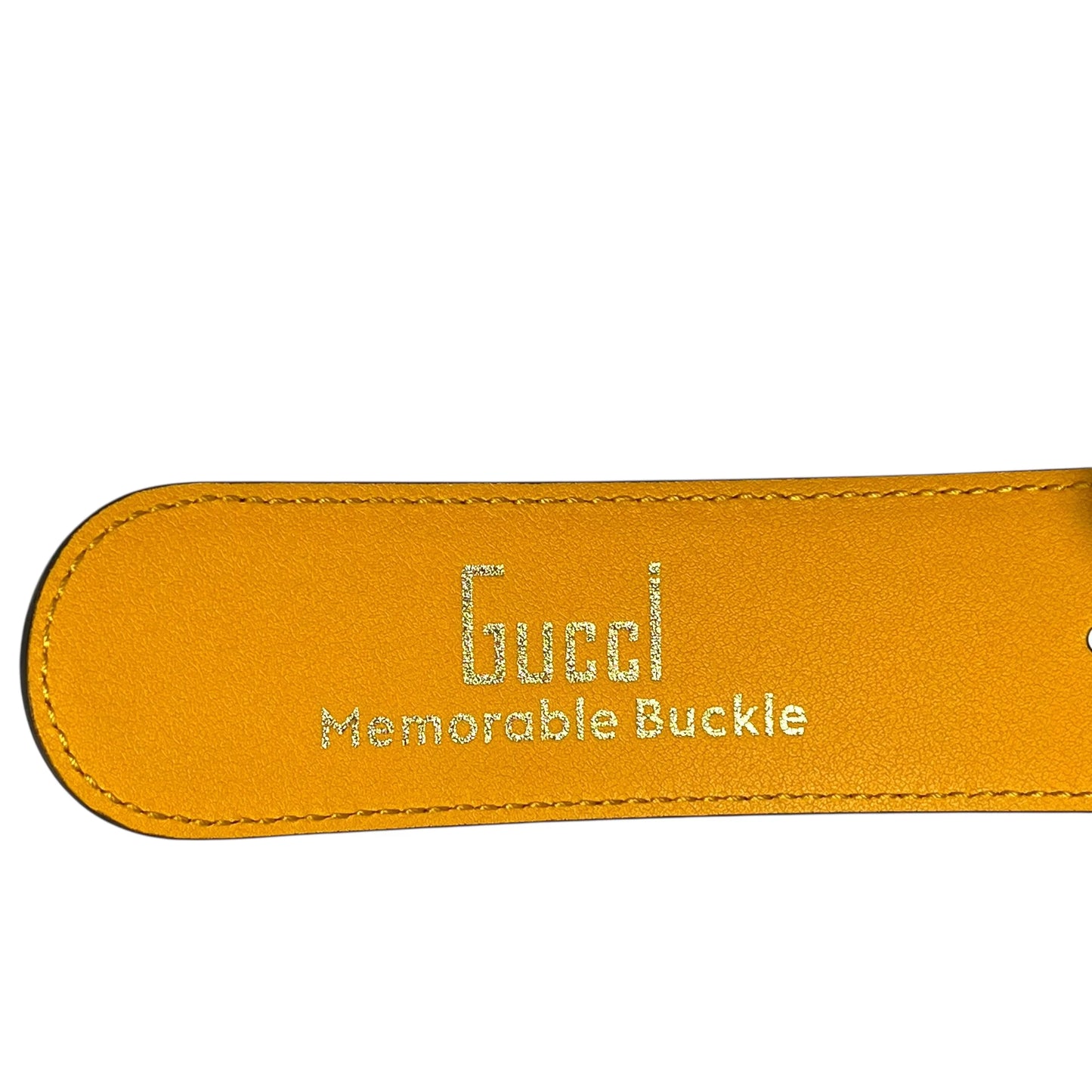 GUCCI Reversible Leather Belt Memorable Buckle - Orange Blue