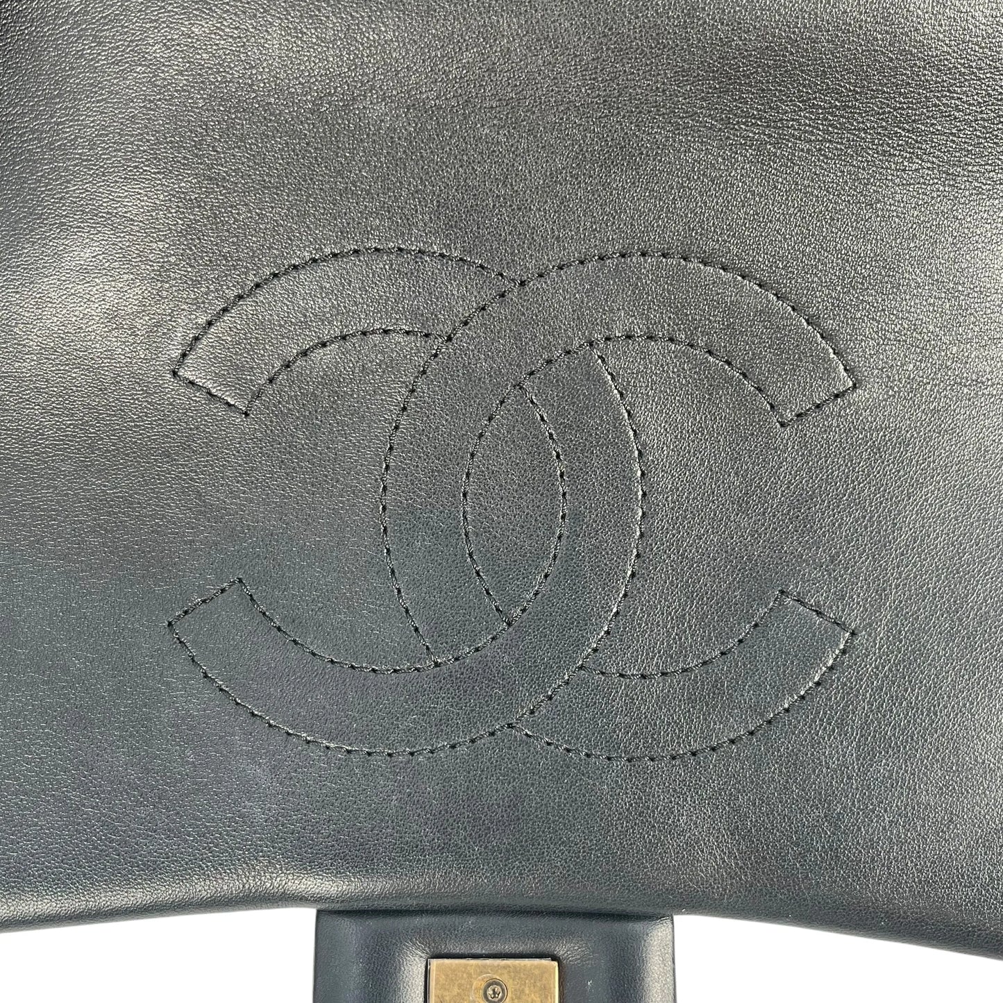 CHANEL Matelasse Top Handle Hand Bag Chain Shoulder Bag - Black