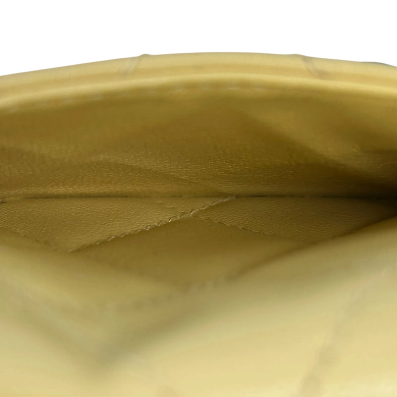 CHANEL Matelasse Classic Flap Lambskin Coin Case - Yellow