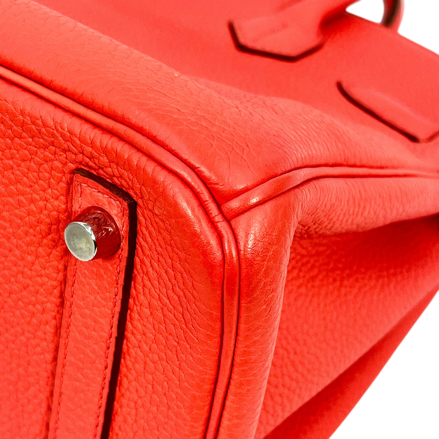 HERMES Birkin30 taurillon Rouge pivoine SVmetal fittings □R