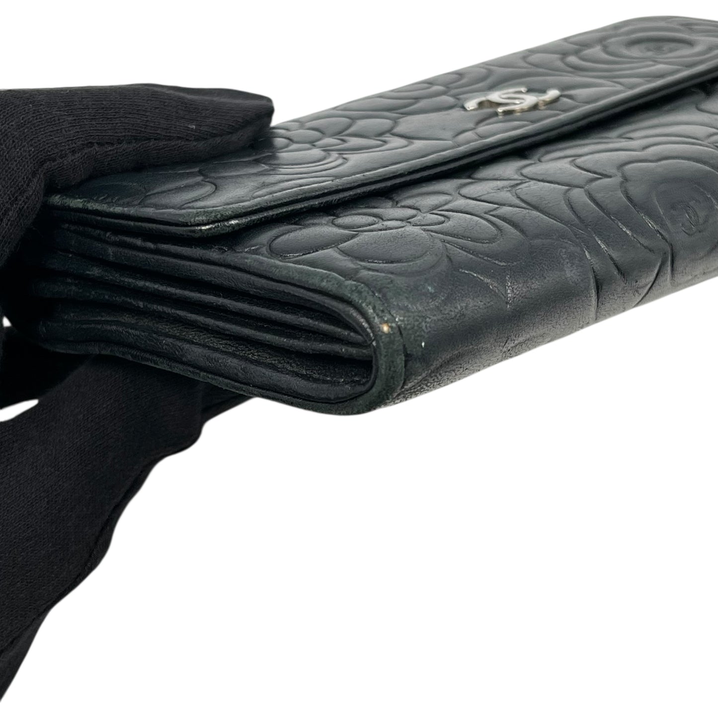 CHANEL Cocomark Camellia long wallet