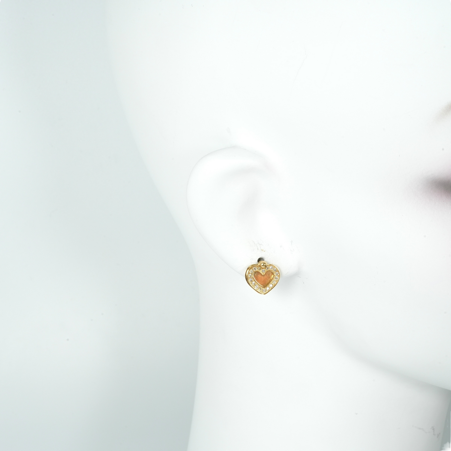 K18 Yellowgold Diamond Heart Earring