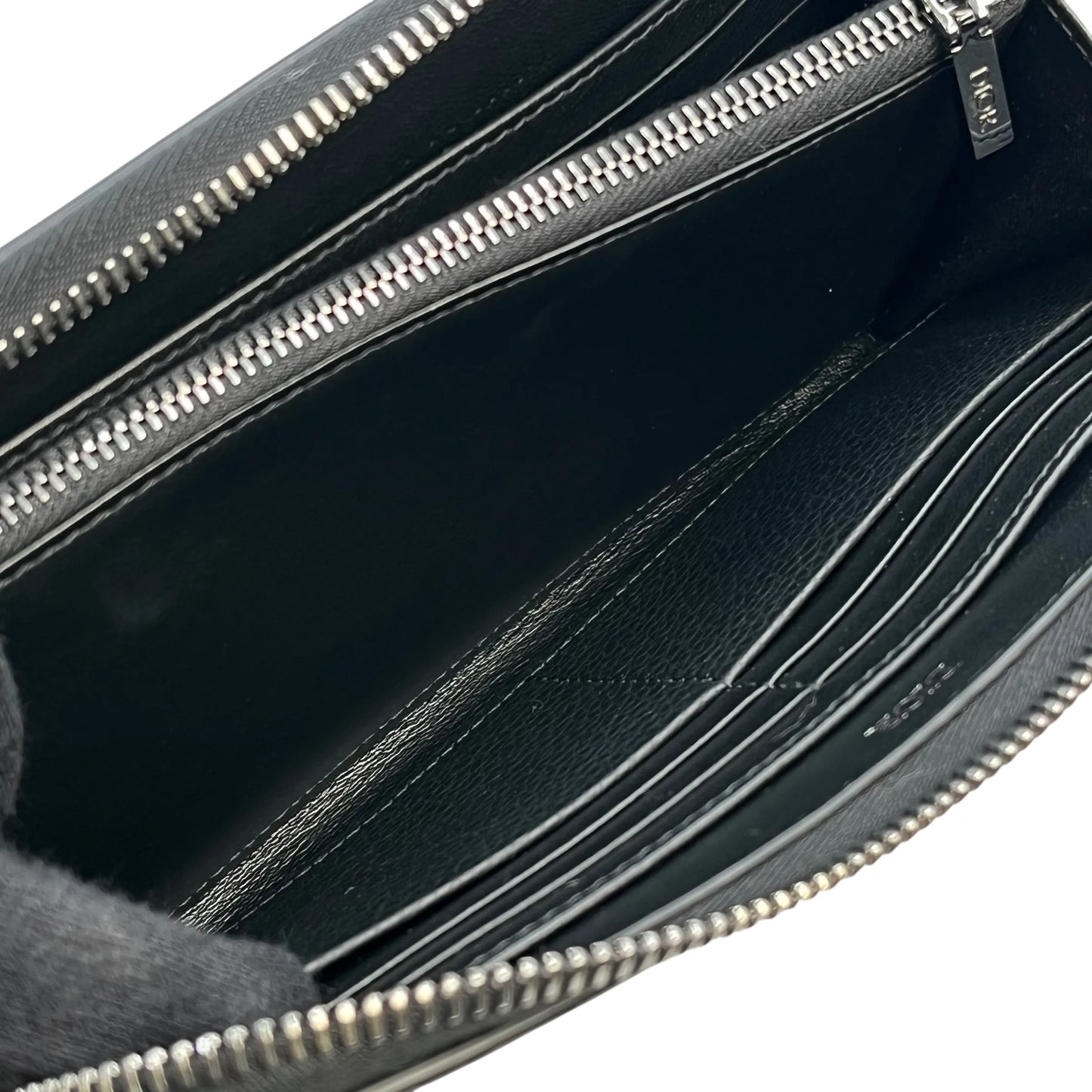 Dior CD Icon Round Zipper Long Wallet - Black