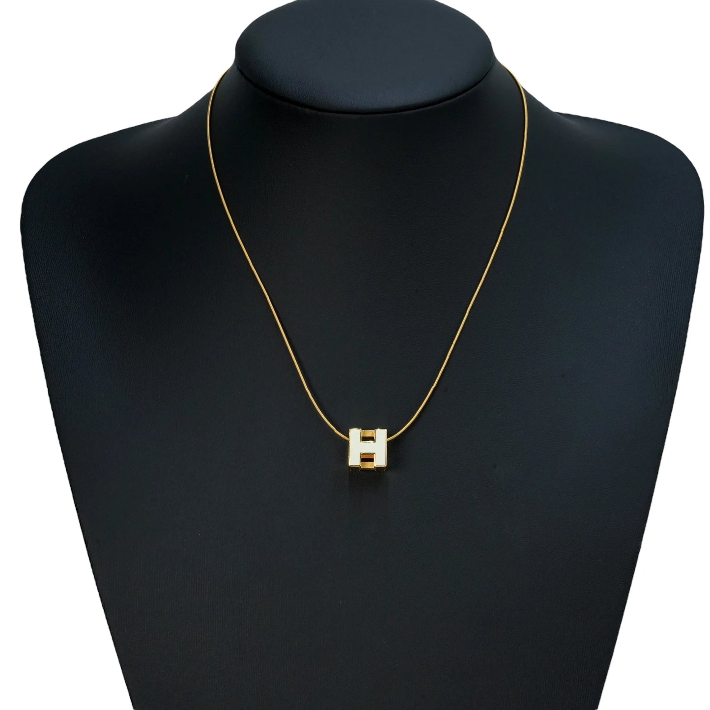 HERMES H Cube Necklace White