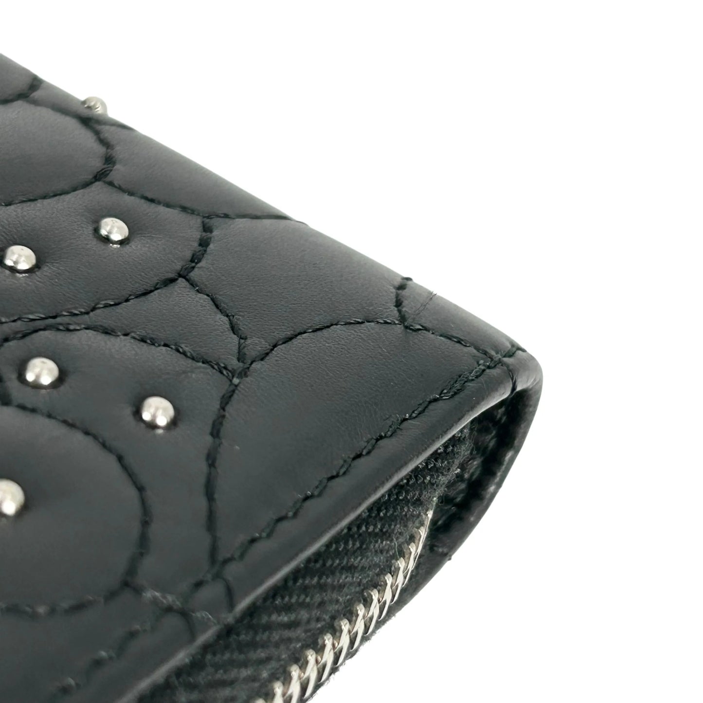 CHANEL Camellia Coin Purse Card Case Wallet - Black