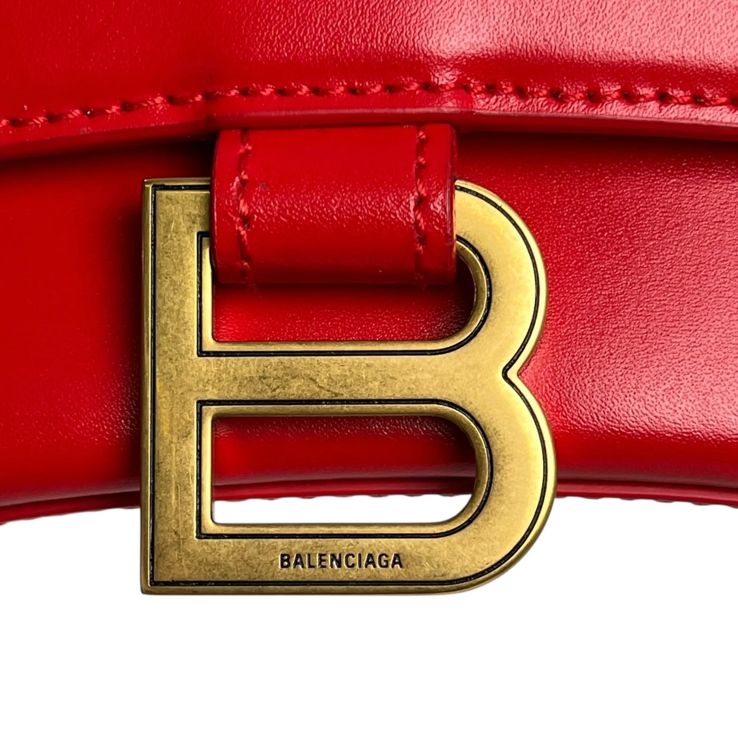 Balenciaga Hourglass Chain Shoulder Bag - Red
