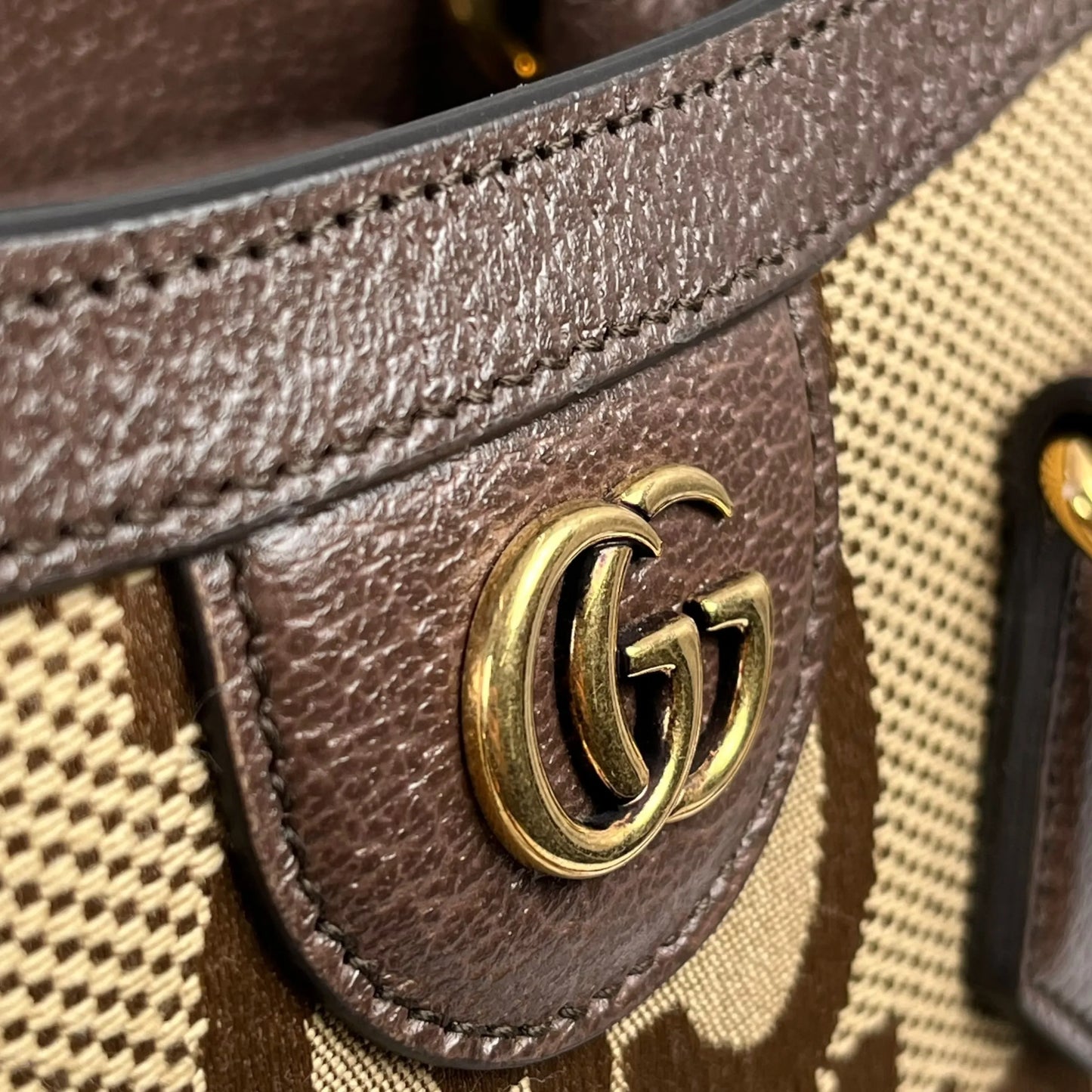 GUCCI Diana GG Bamboo Mini Hand Bag - Brown