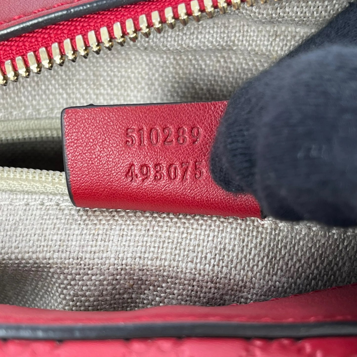 GUCCI Micro Guccissima Hand Bag - Red
