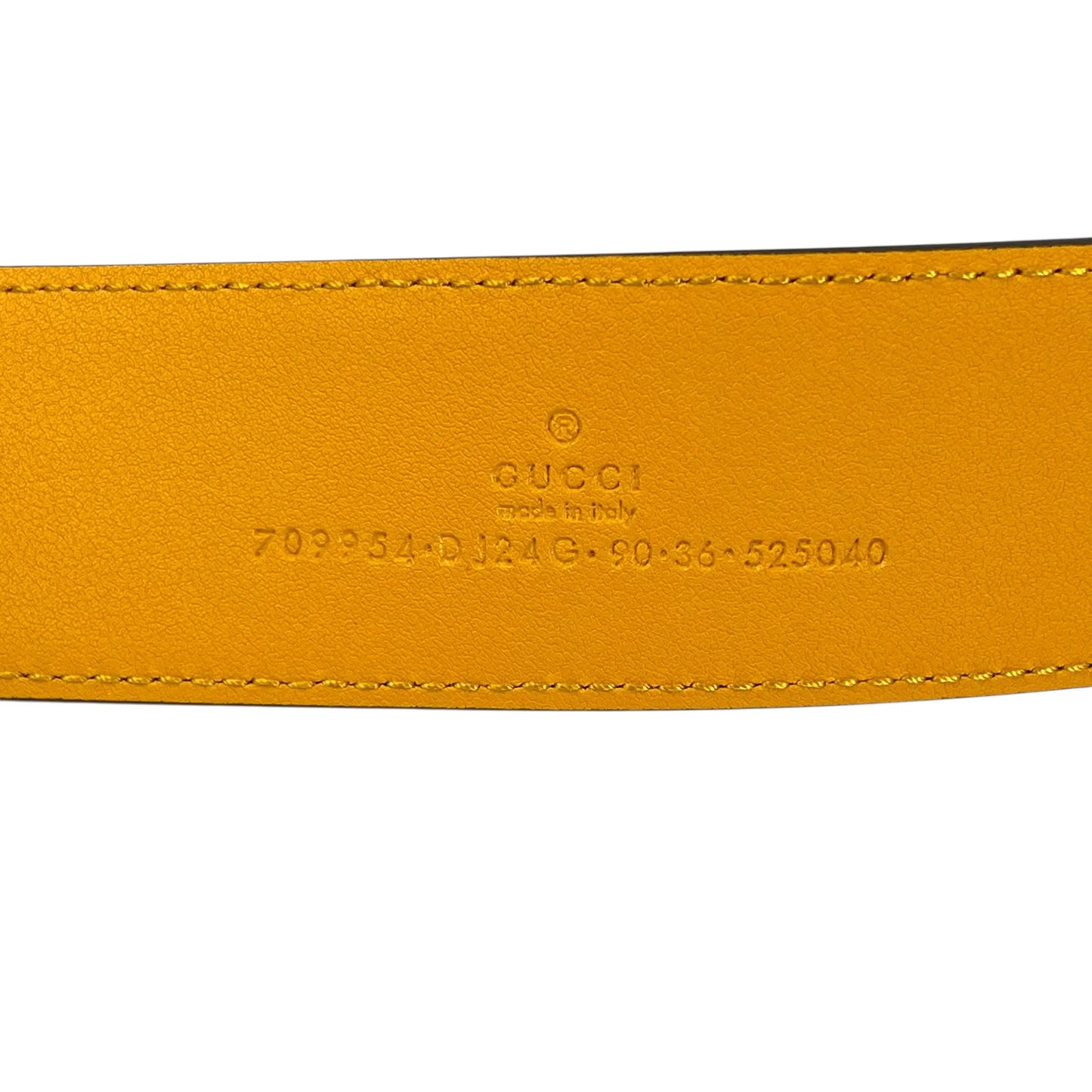 GUCCI Reversible Leather Belt Memorable Buckle - Orange Blue
