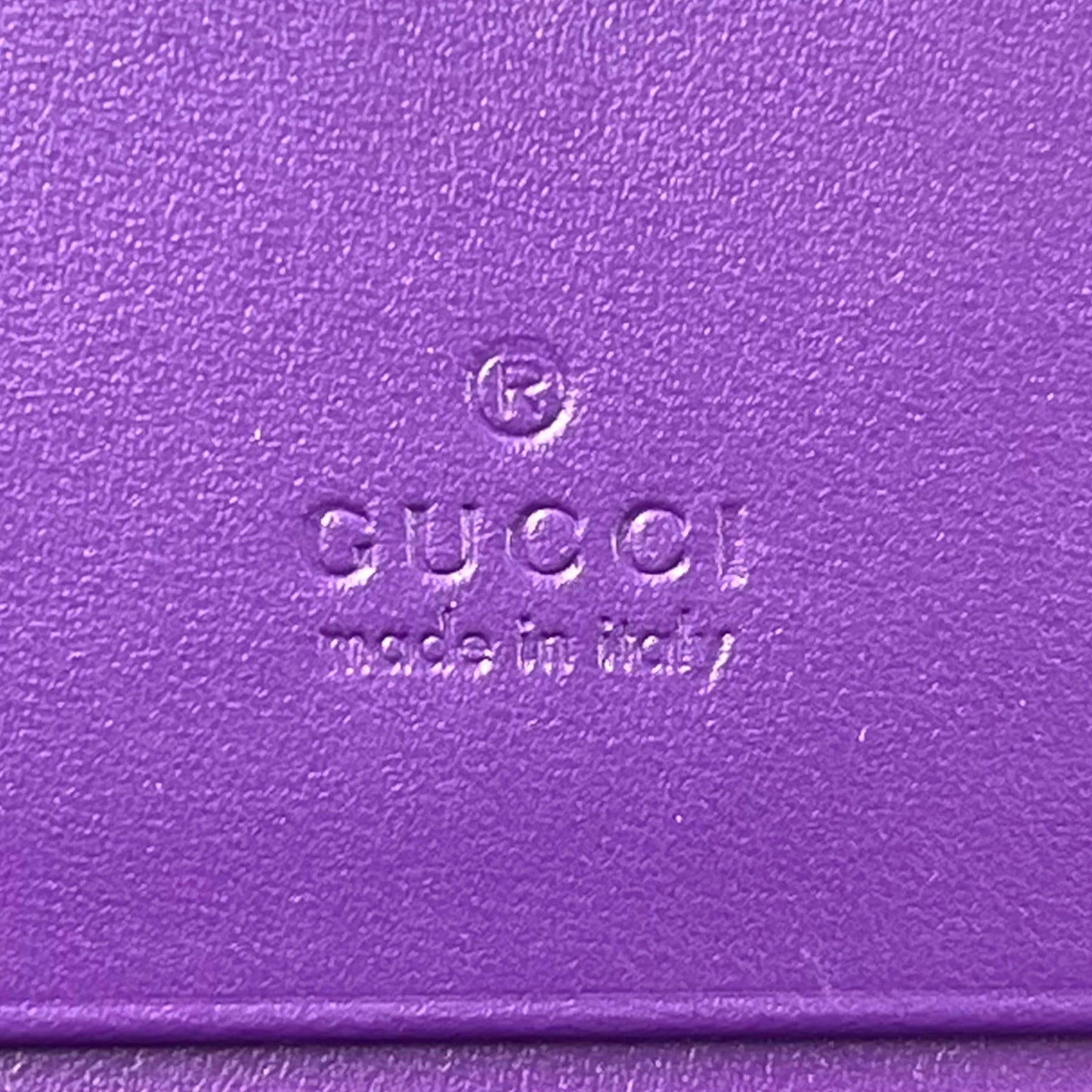 GUCCI Guccissima Leather Compact Wallet - Purple