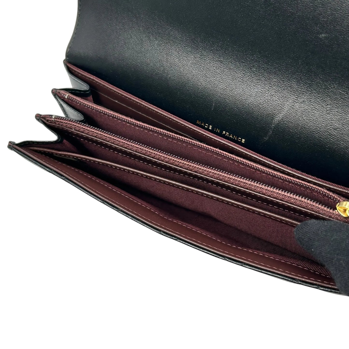 CHANEL CC Logo Lambskin Long Wallet - Black
