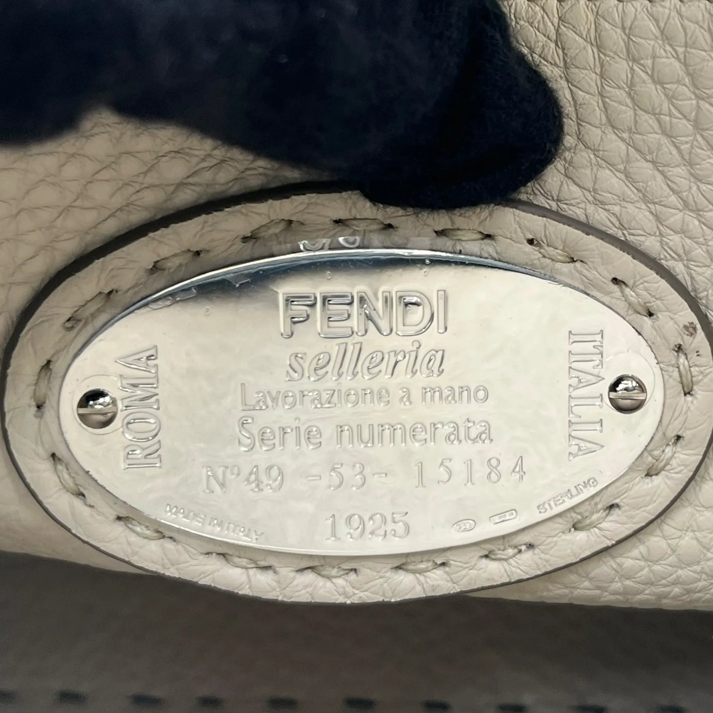 FENDI Peekaboo Leather Hand Bag Shoulder Bag - Gray