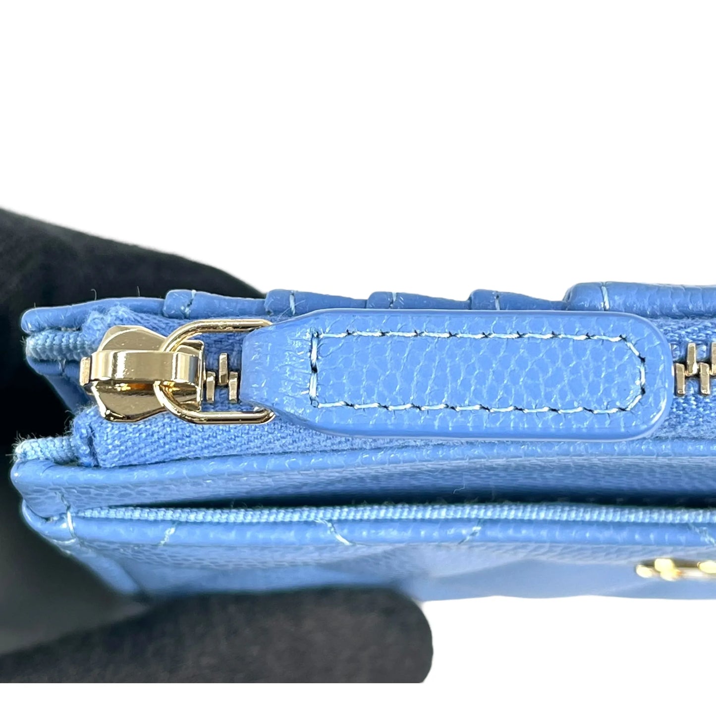 CHANEL Caviarskin Classic Zipped Coin Case - Blue