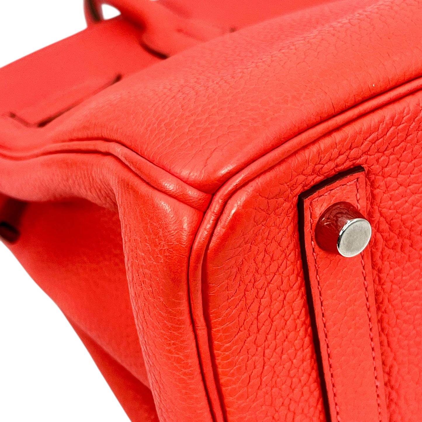 HERMES Birkin30 taurillon Rouge pivoine SVmetal fittings □R