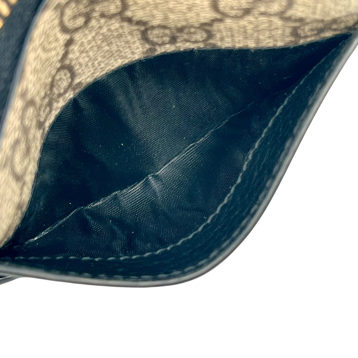 GUCCI GGsupreme×Leather Compact wallet