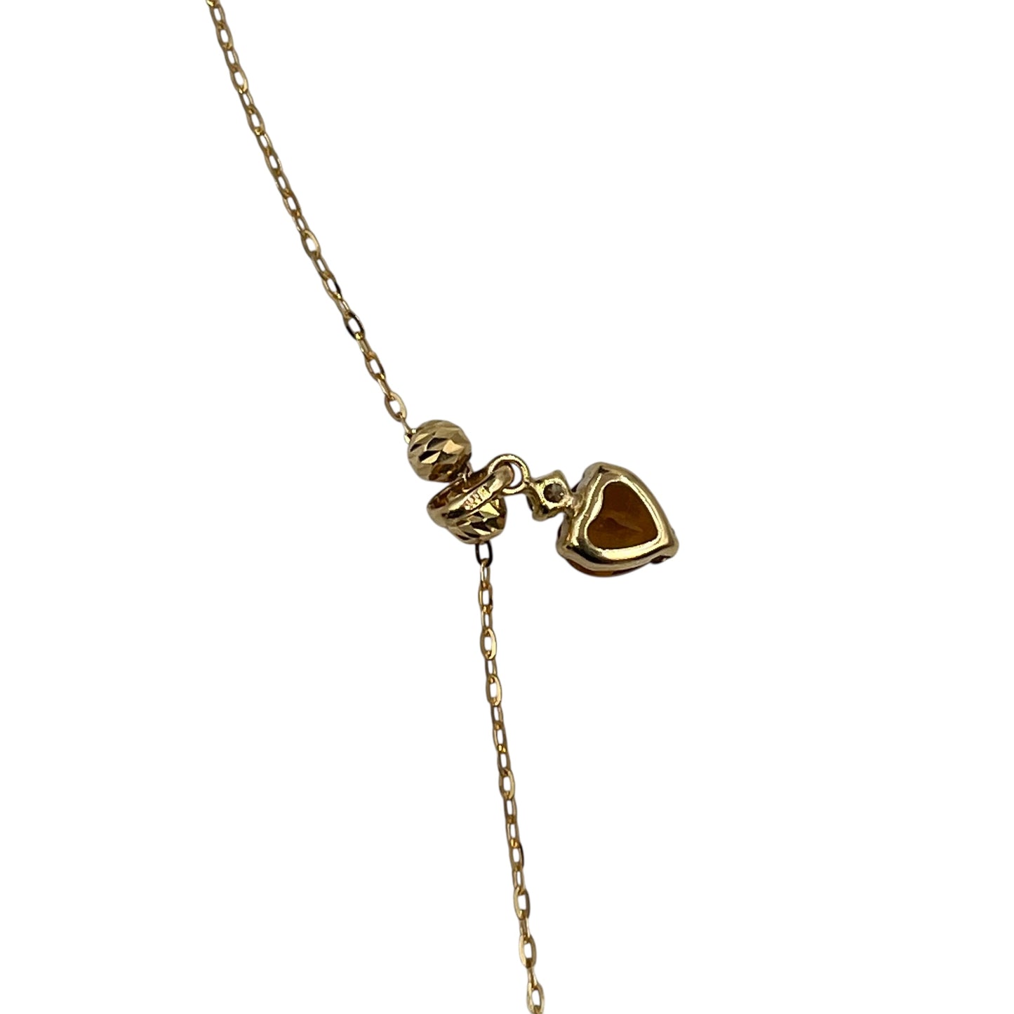 Diamond and Peridot Stones Necklace Yellow Gold