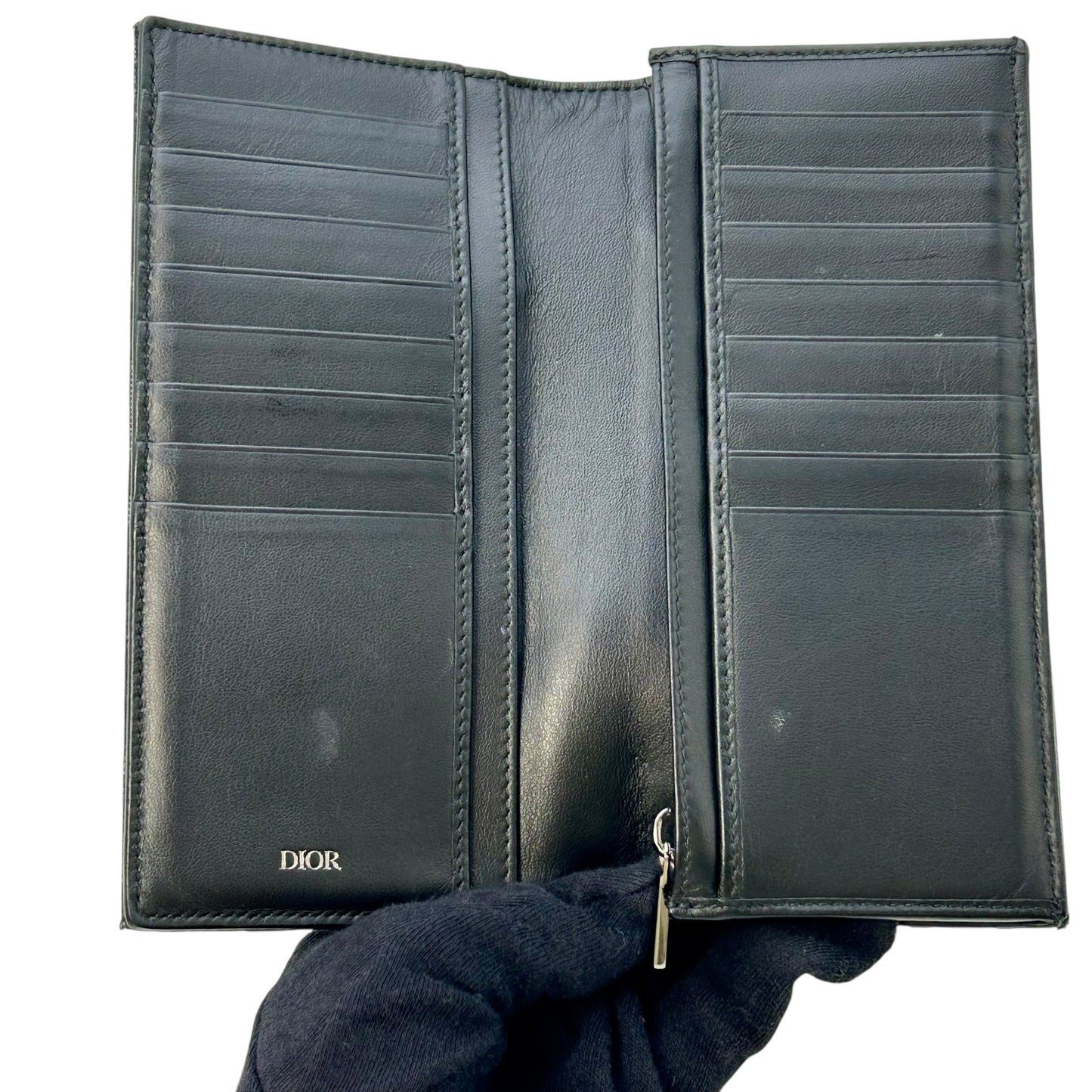 Dior Oblique Vertical Long Wallet - Black
