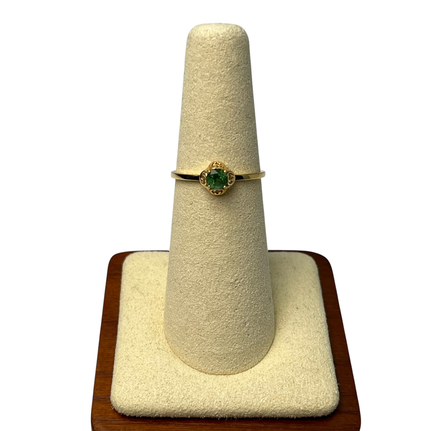 GUCCI Interlocking G Tormaline Ring 18KYG Jewelry
