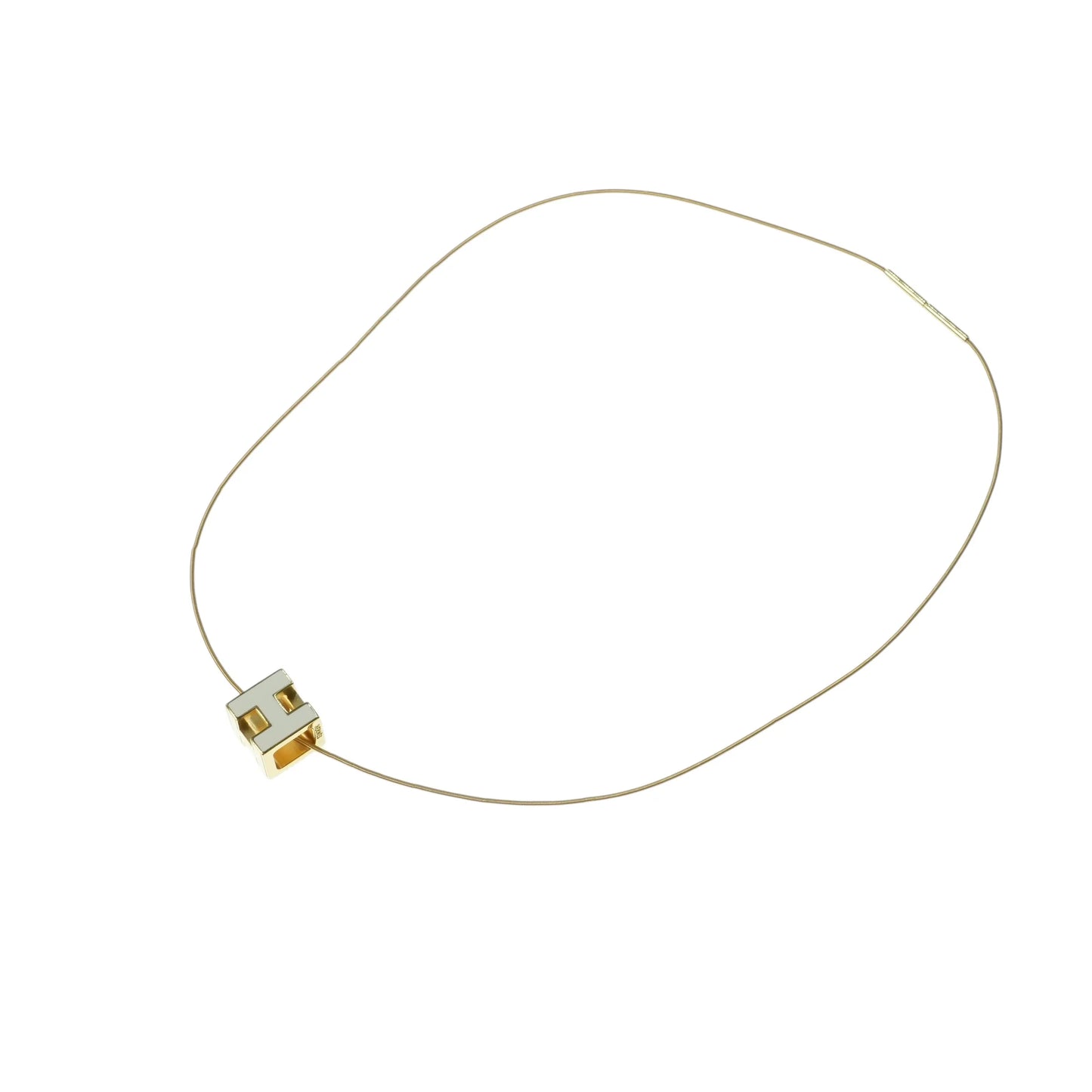 HERMES H Cube Necklace White