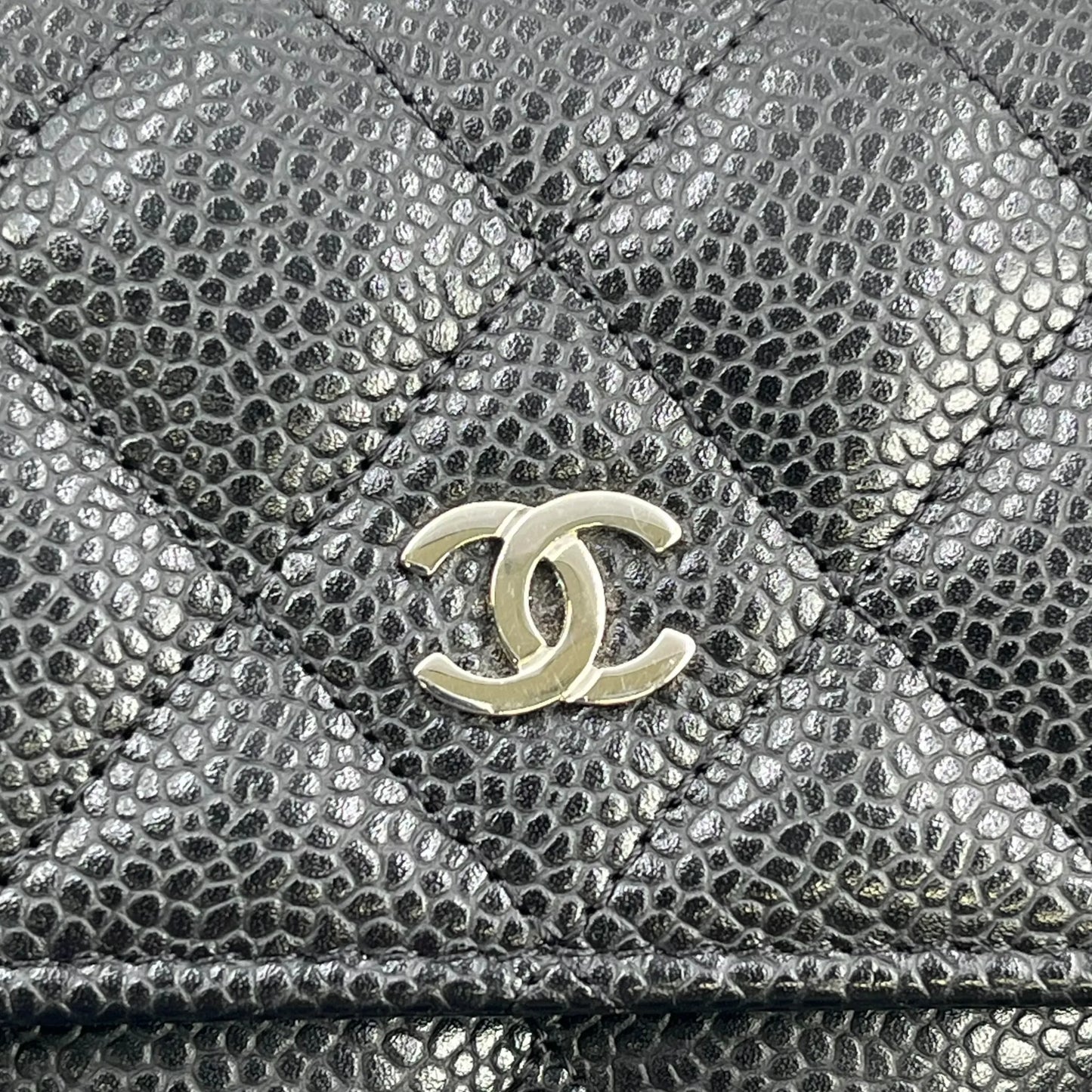 CHANEL Materasse Caviar Skin Classic Flap Long Wallet - Black