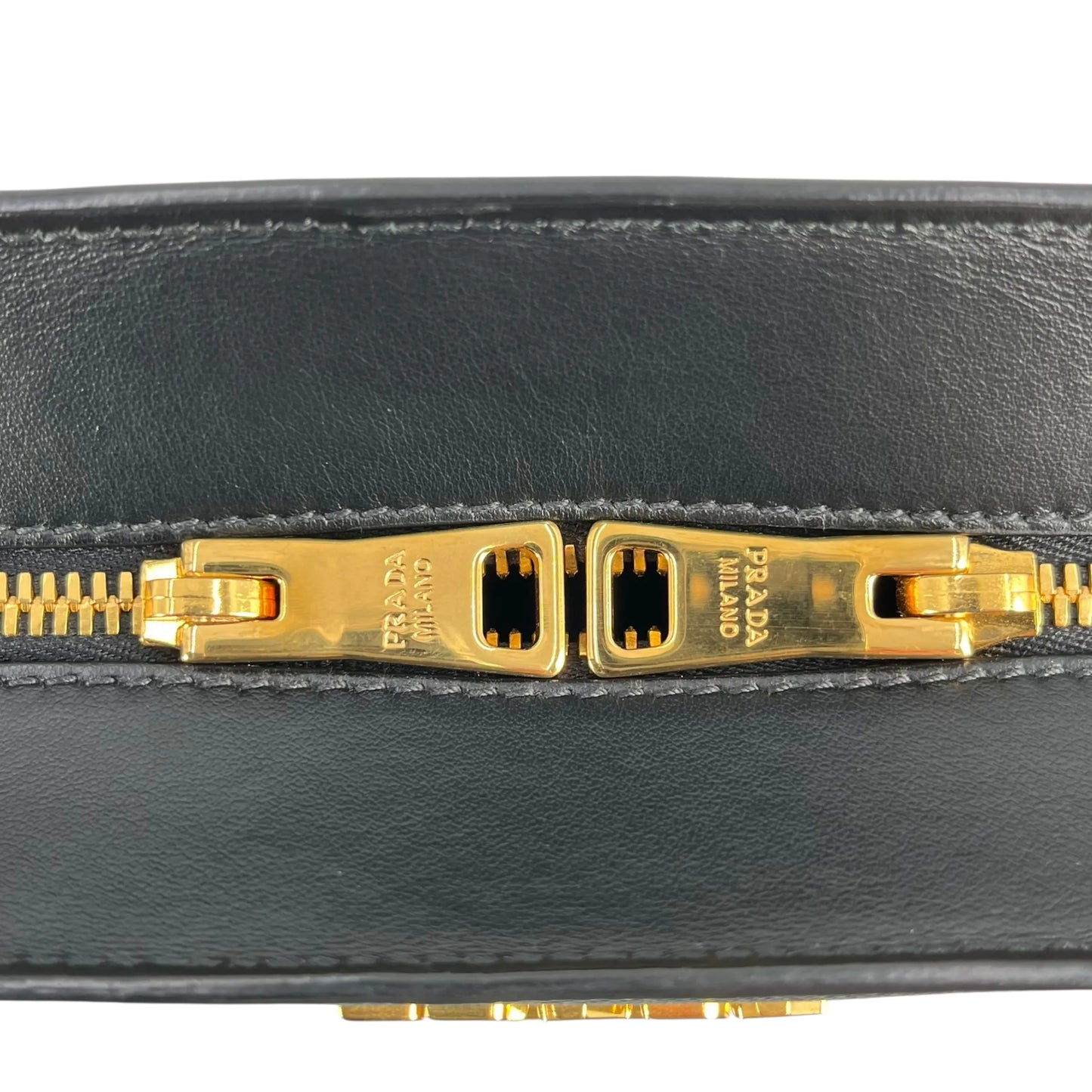 PRADA Esplanade Saffiano Leather Shoulder Bag - Black