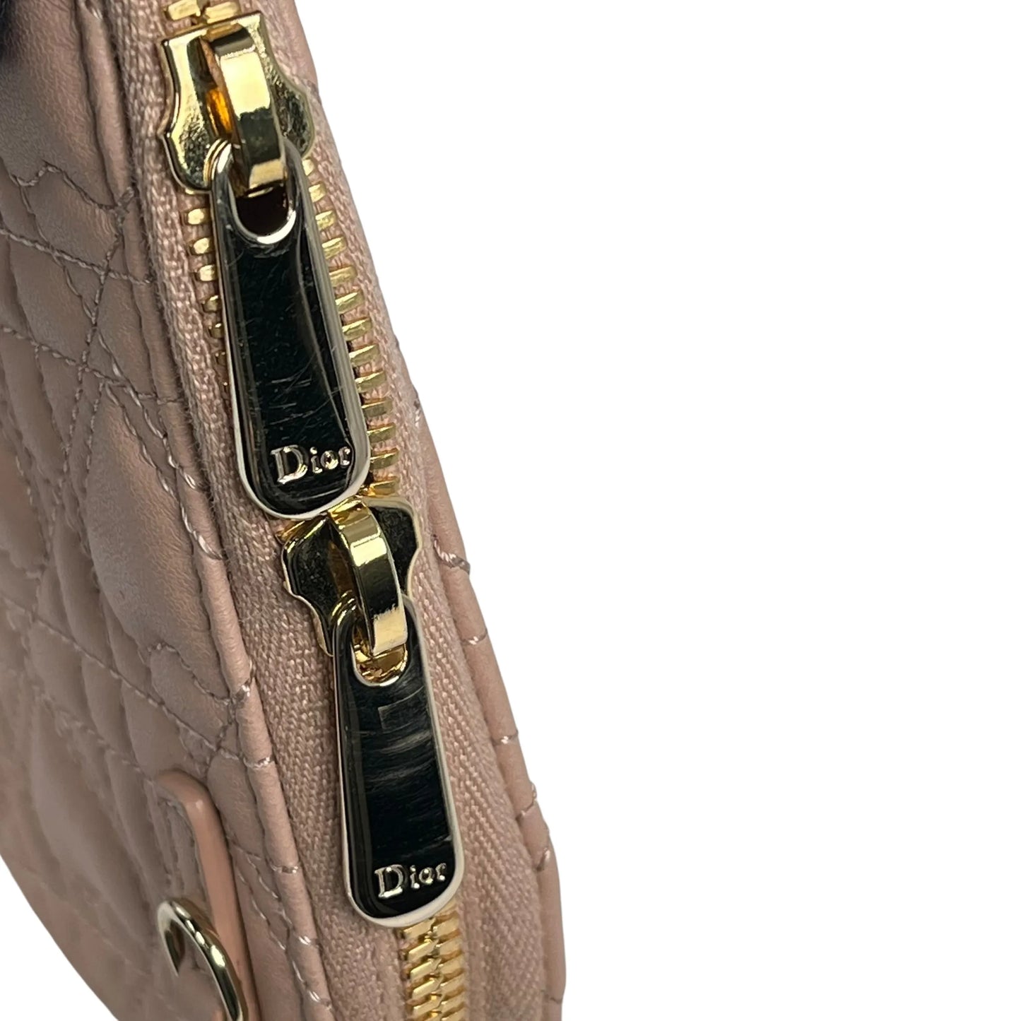 Dior Lady Dior Call’in Phone Case Cannage Lambskin Shoulder Bag - Pink