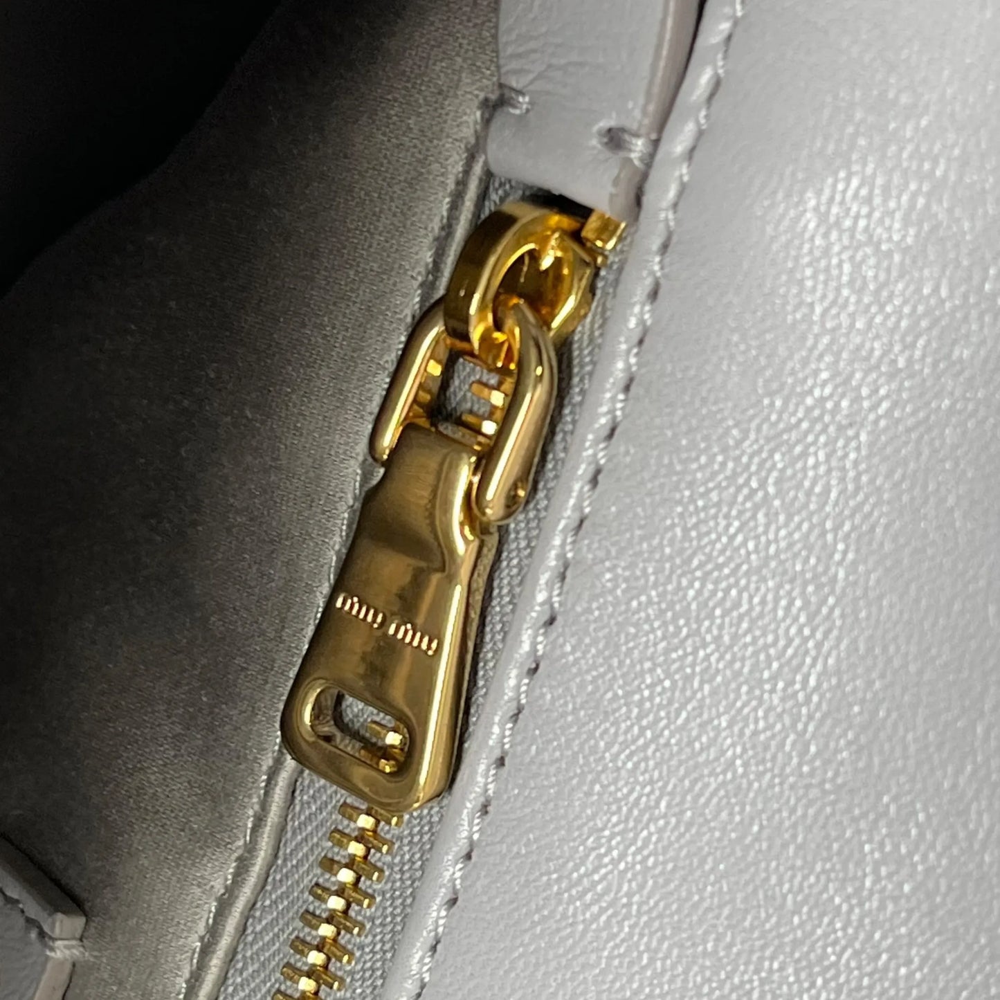 Miu Miu Materasse Nappa Leather Hand Bag - Gray