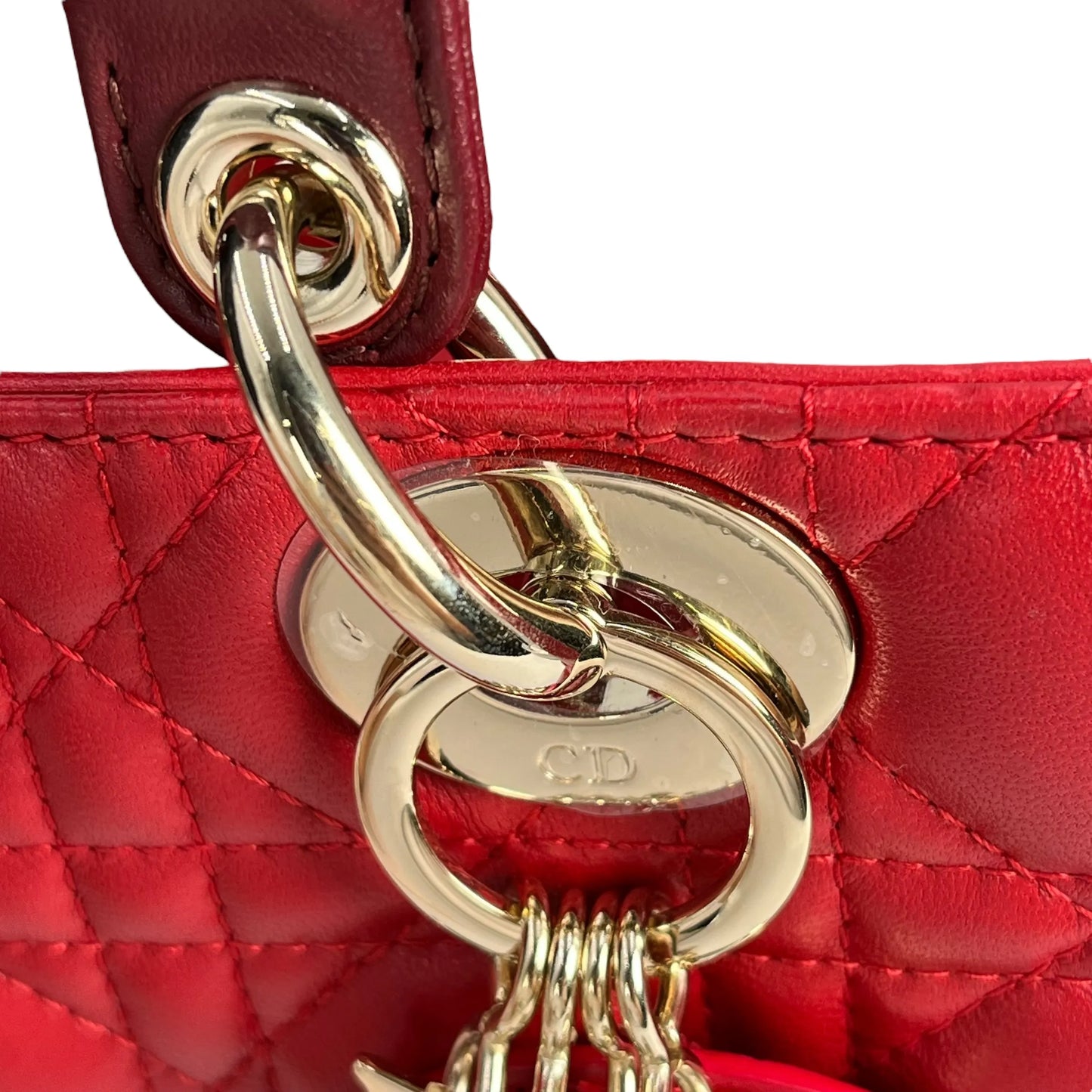 Dior Lady Dior Small Hand Bag - Red