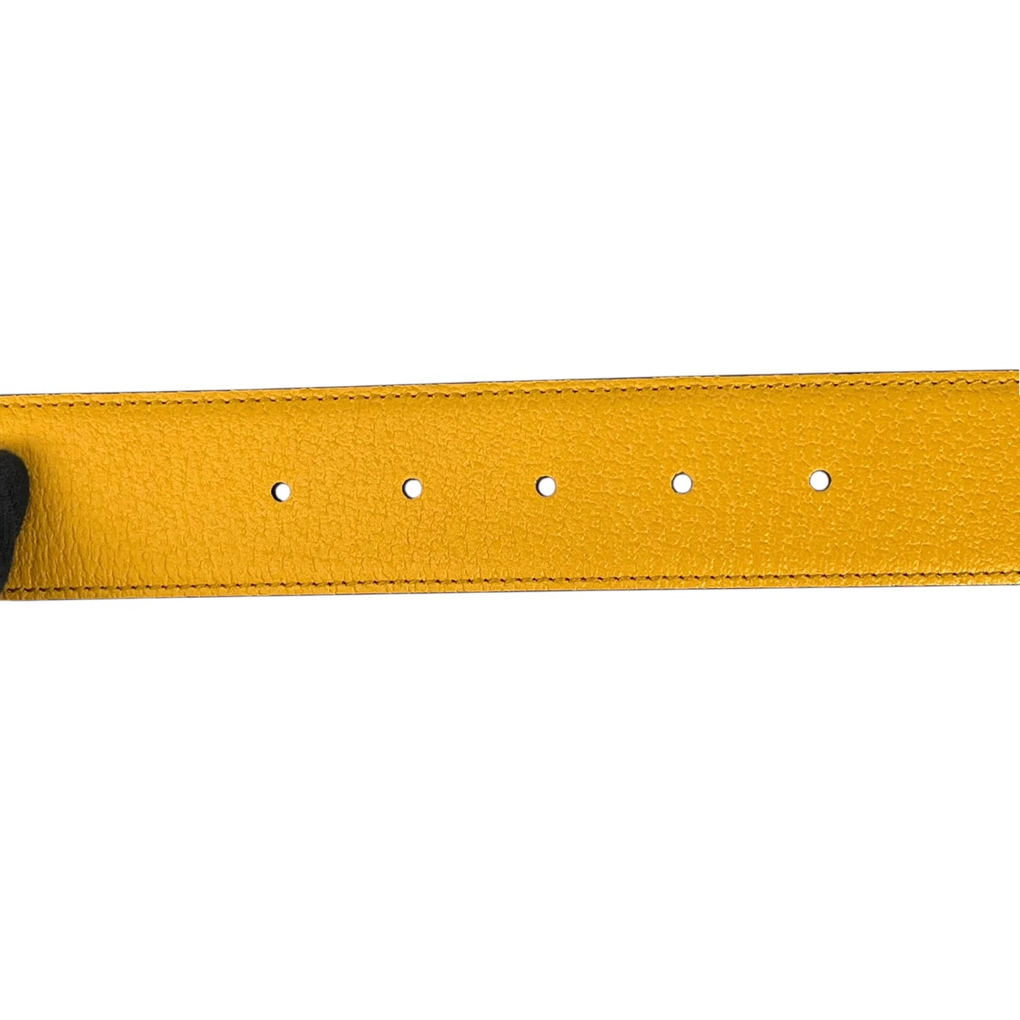 GUCCI Reversible Leather Belt Memorable Buckle - Orange Blue