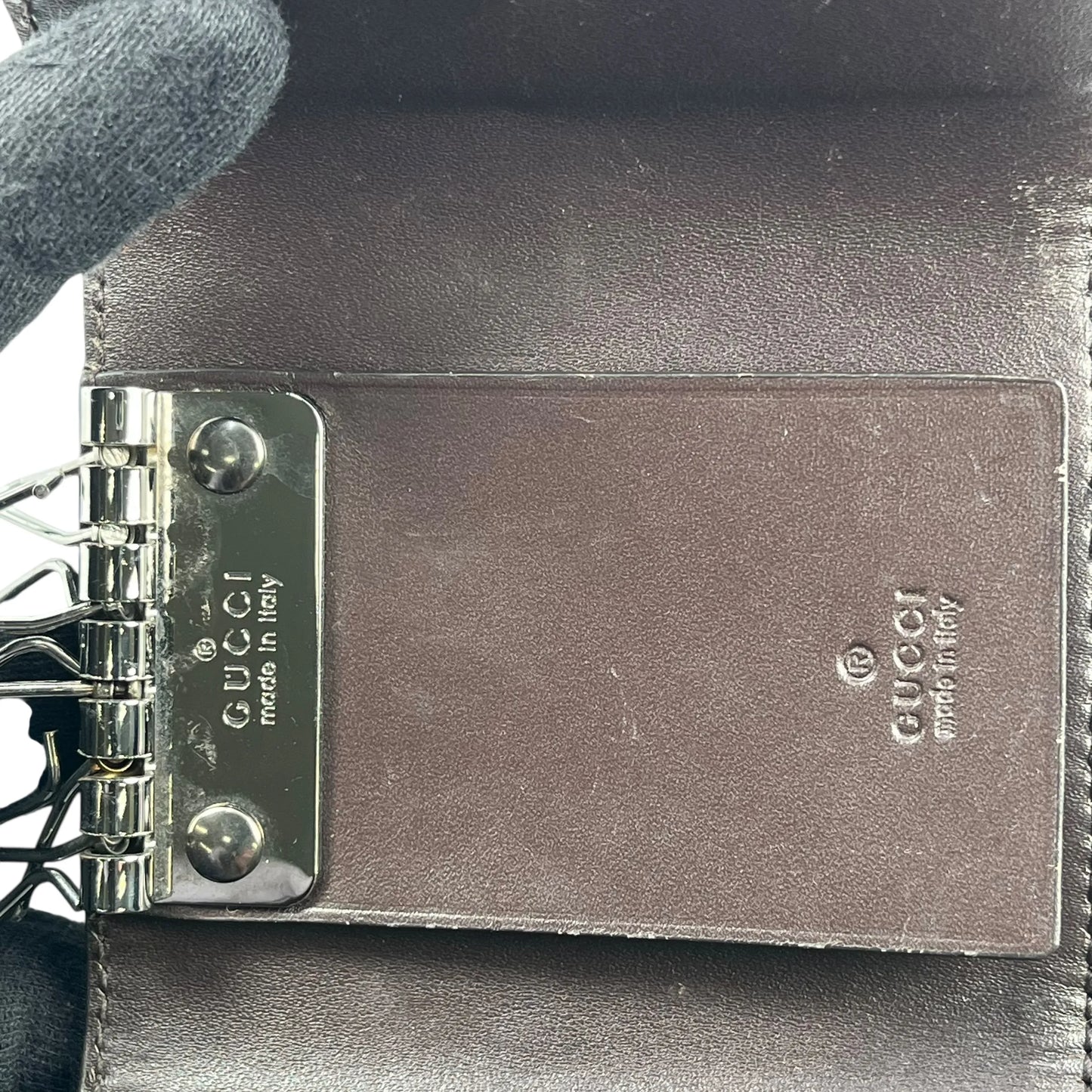 GUCCI Guccissima Key Case - Darkbrown