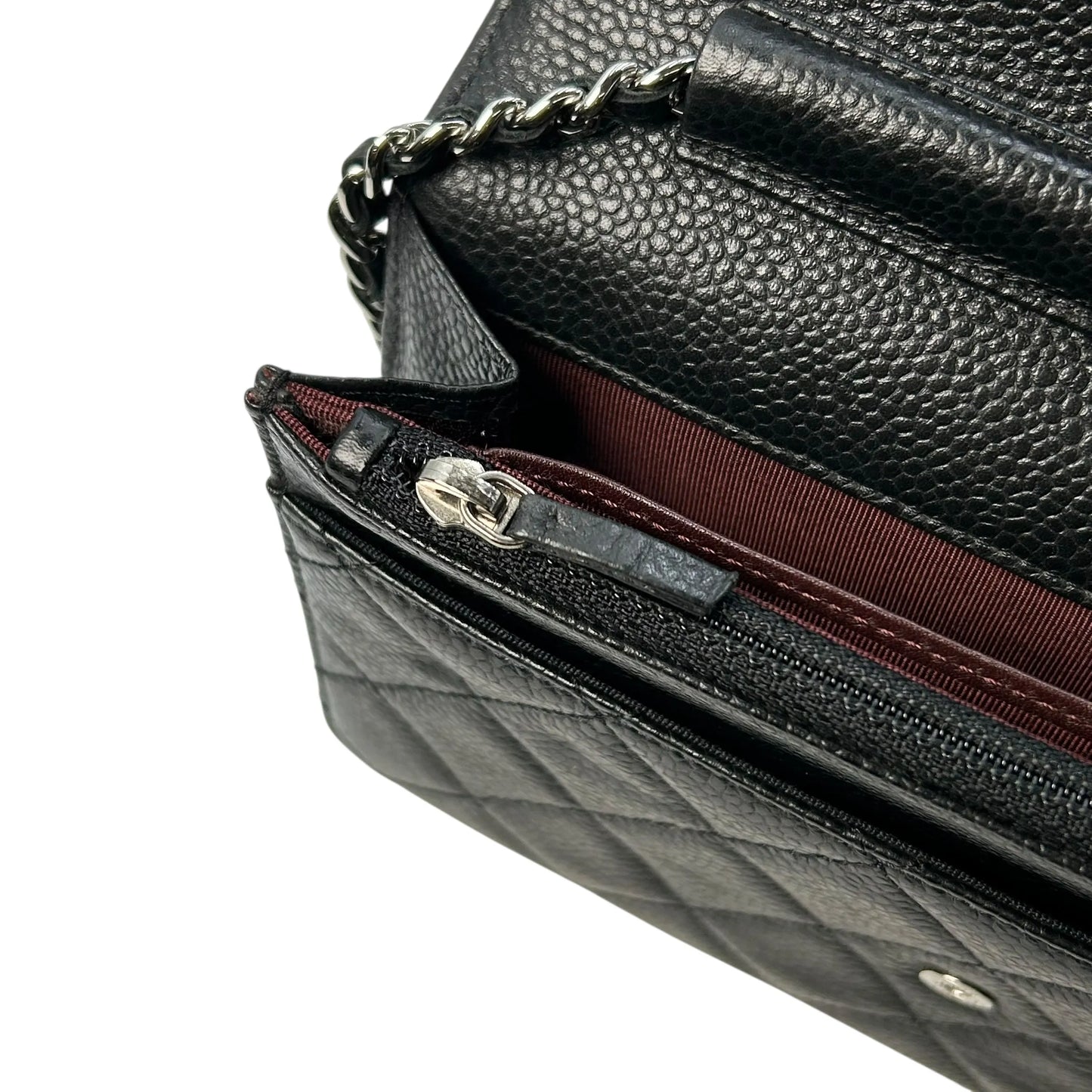 CHANEL Materasse Caviarskin Chain Wallet - Black - 34883