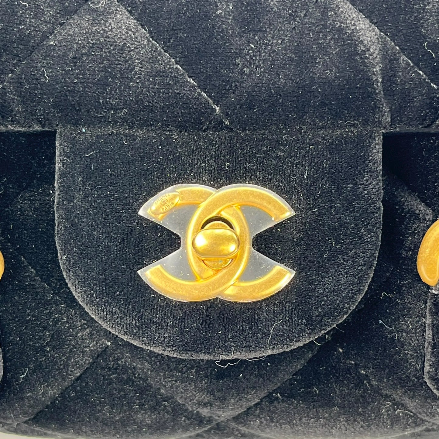 CHANEL Matelasse Boston Velvet Mini Bag Shoulder Bag - Black