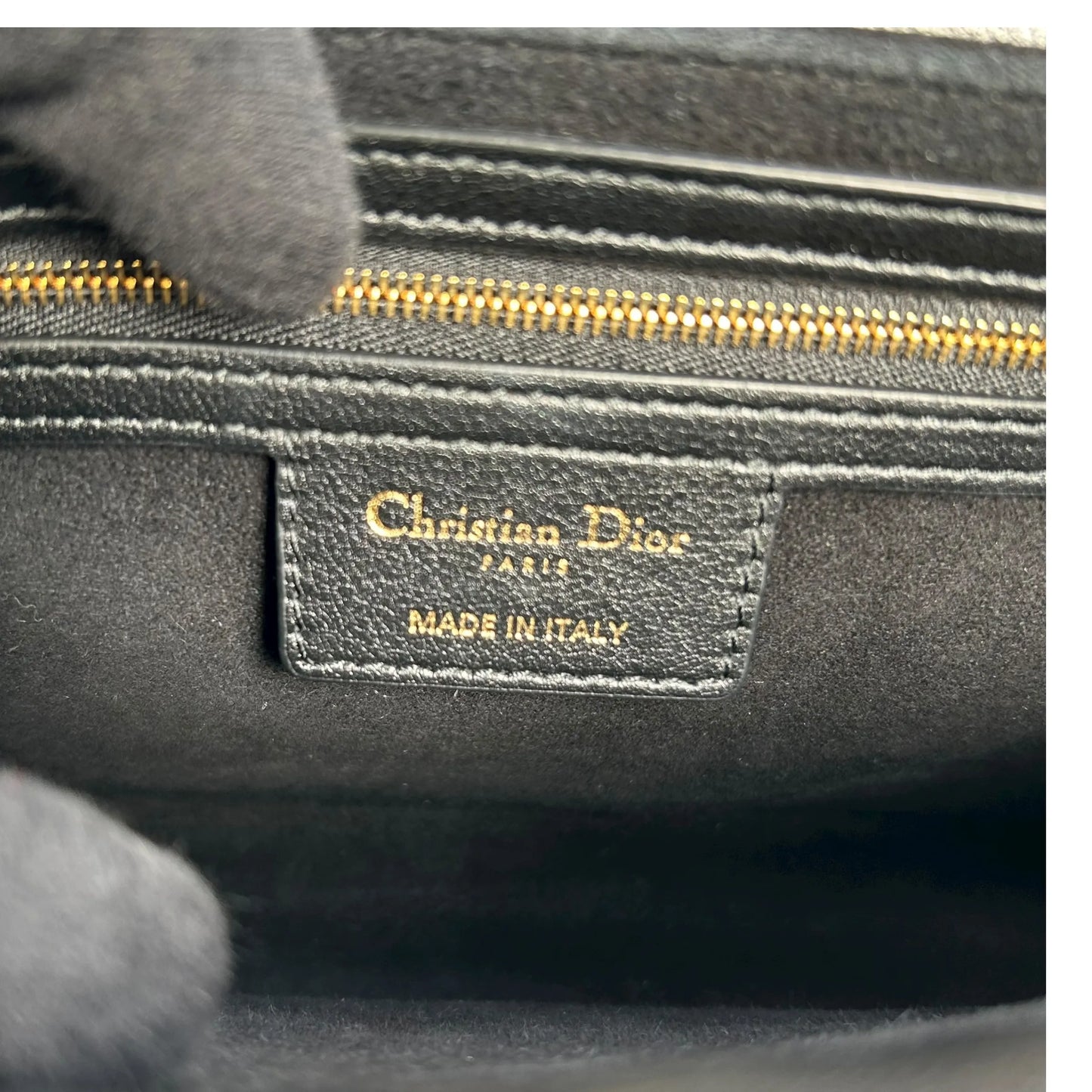 Christian Dior Jolie Top Handle Bag Calfskin Hand Bag Shoulder Bag - Black