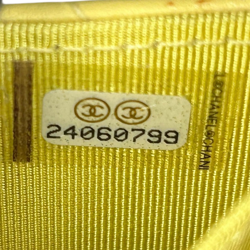CHANEL Matelasse Classic Flap Lambskin Coin Case - Yellow
